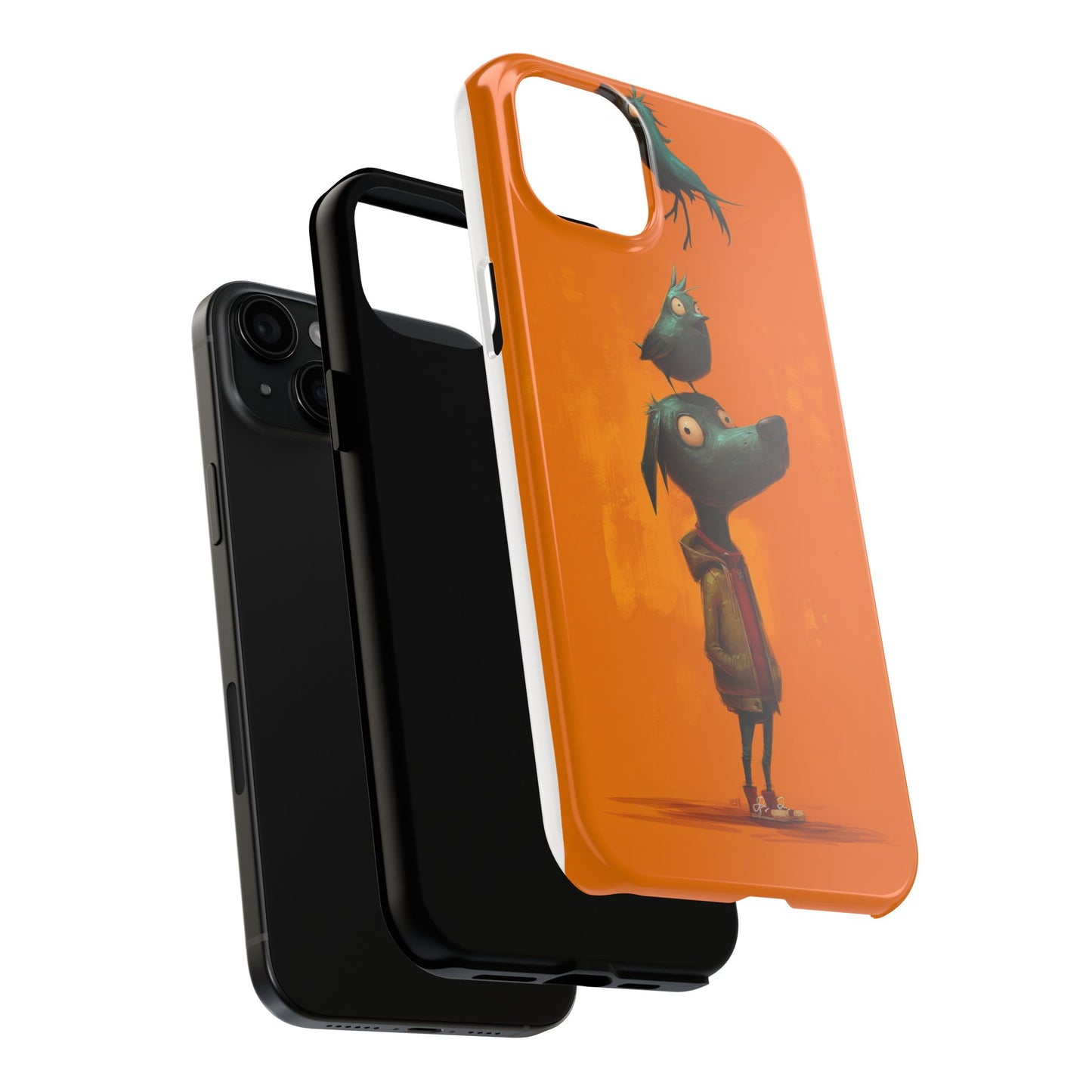 Fun Dog & Bird Tough Phone Cases - Quirky Animal Art for Pet Lovers