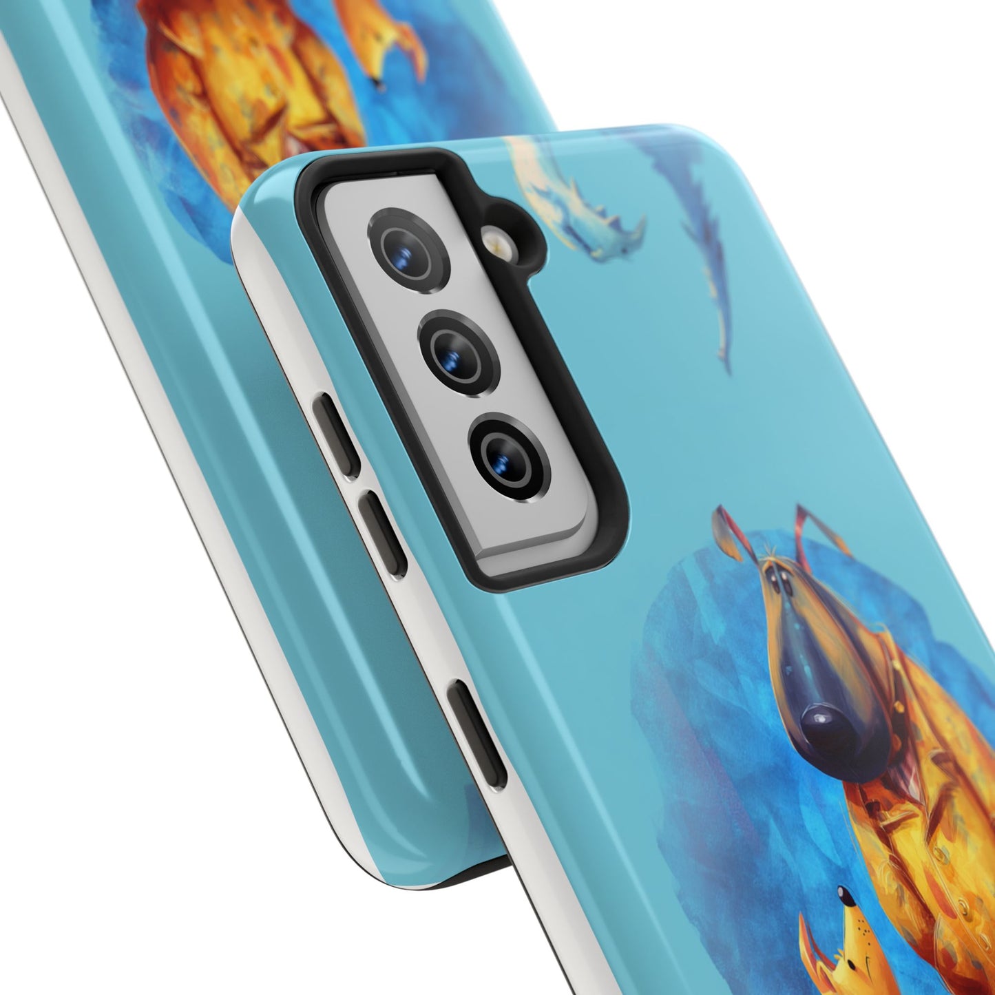 Whimsical Dog-Themed Tough Phone Case for Pet Lovers