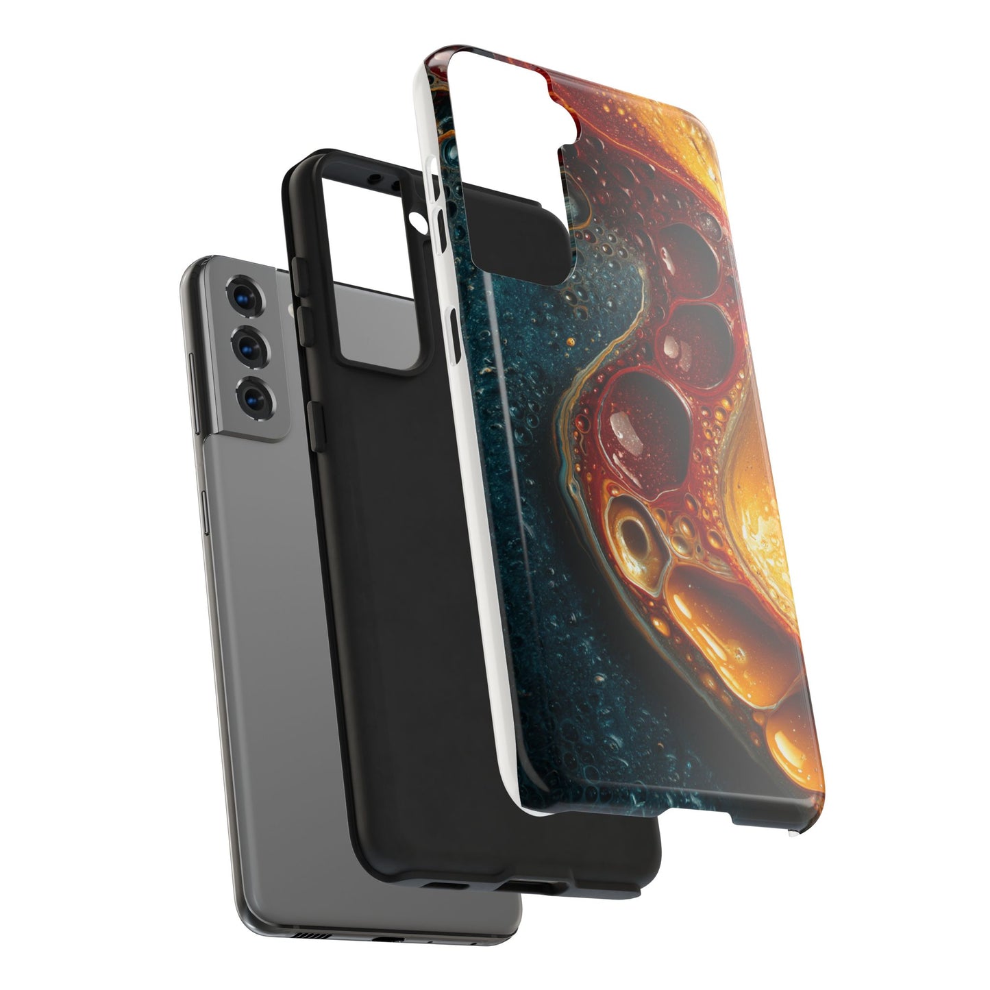 Artistic Tough Phone Case - Vibrant Fluid Design