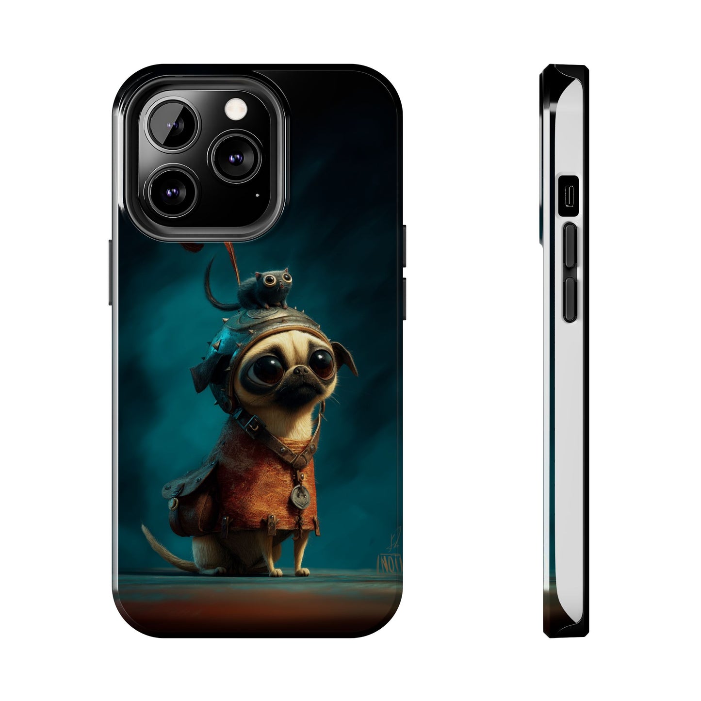Cute Pug Adventure Tough Phone Case - Durable Protection for Pet Lovers