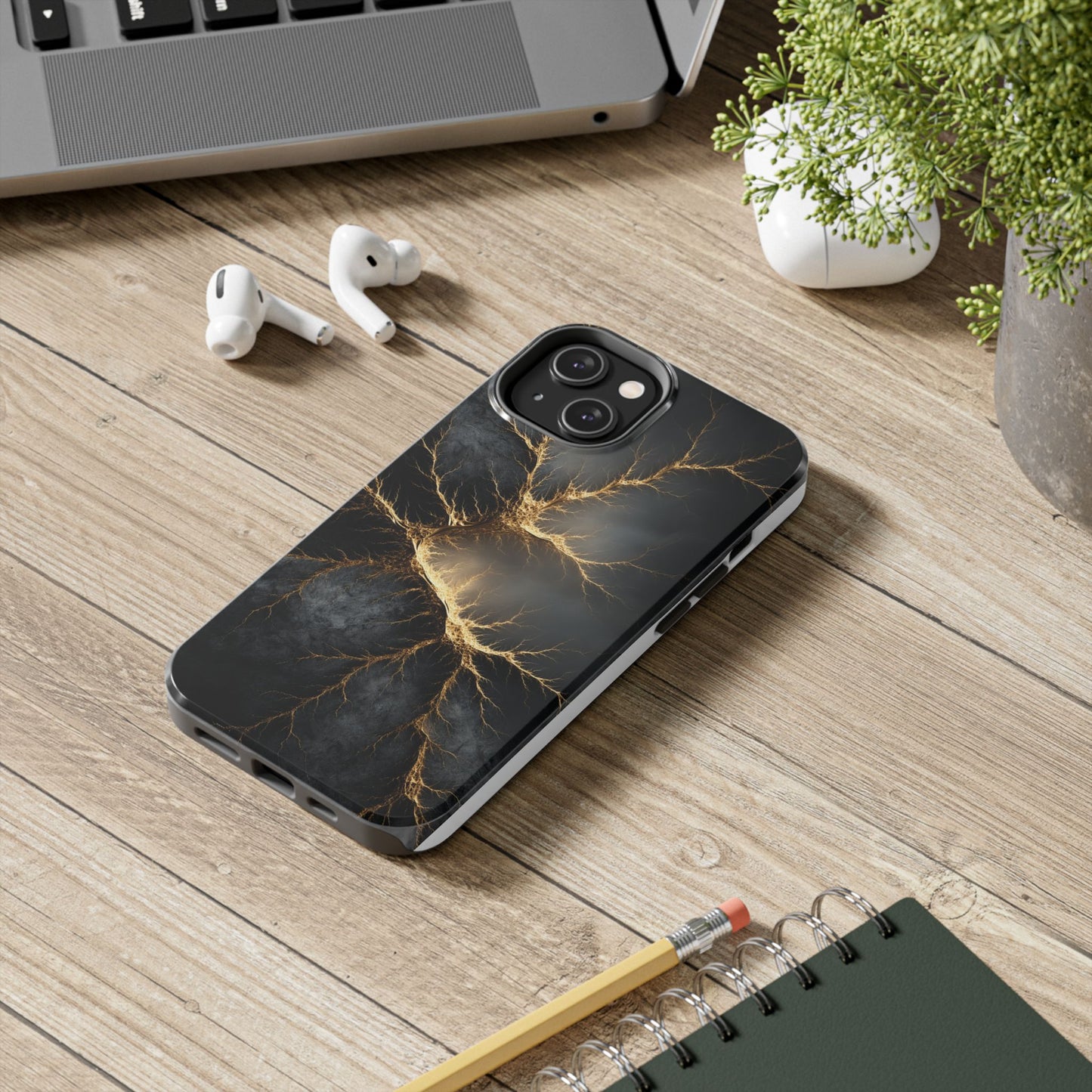 Electric Lightning Tough Phone Case - Durable Protection with Striking Design