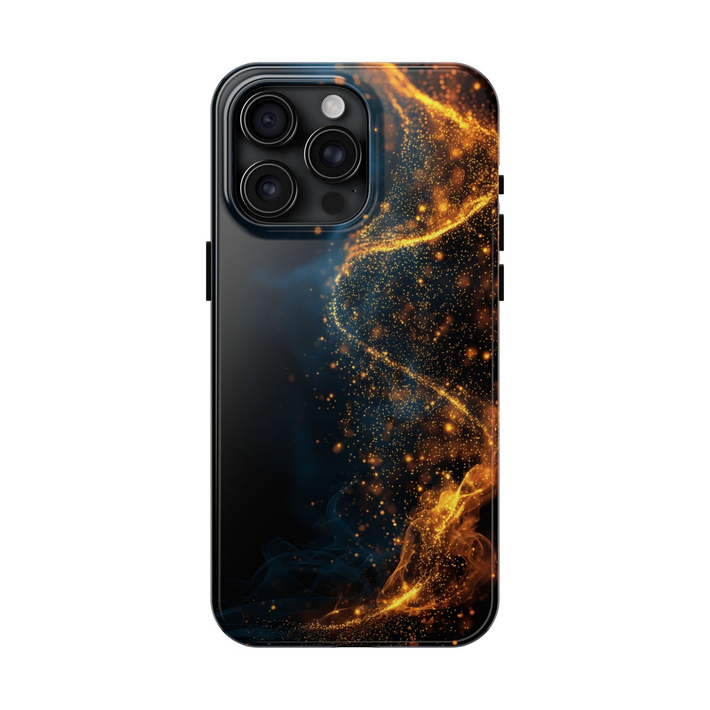 Sleek Tough Phone Cases with Abstract Gold and Blue Design