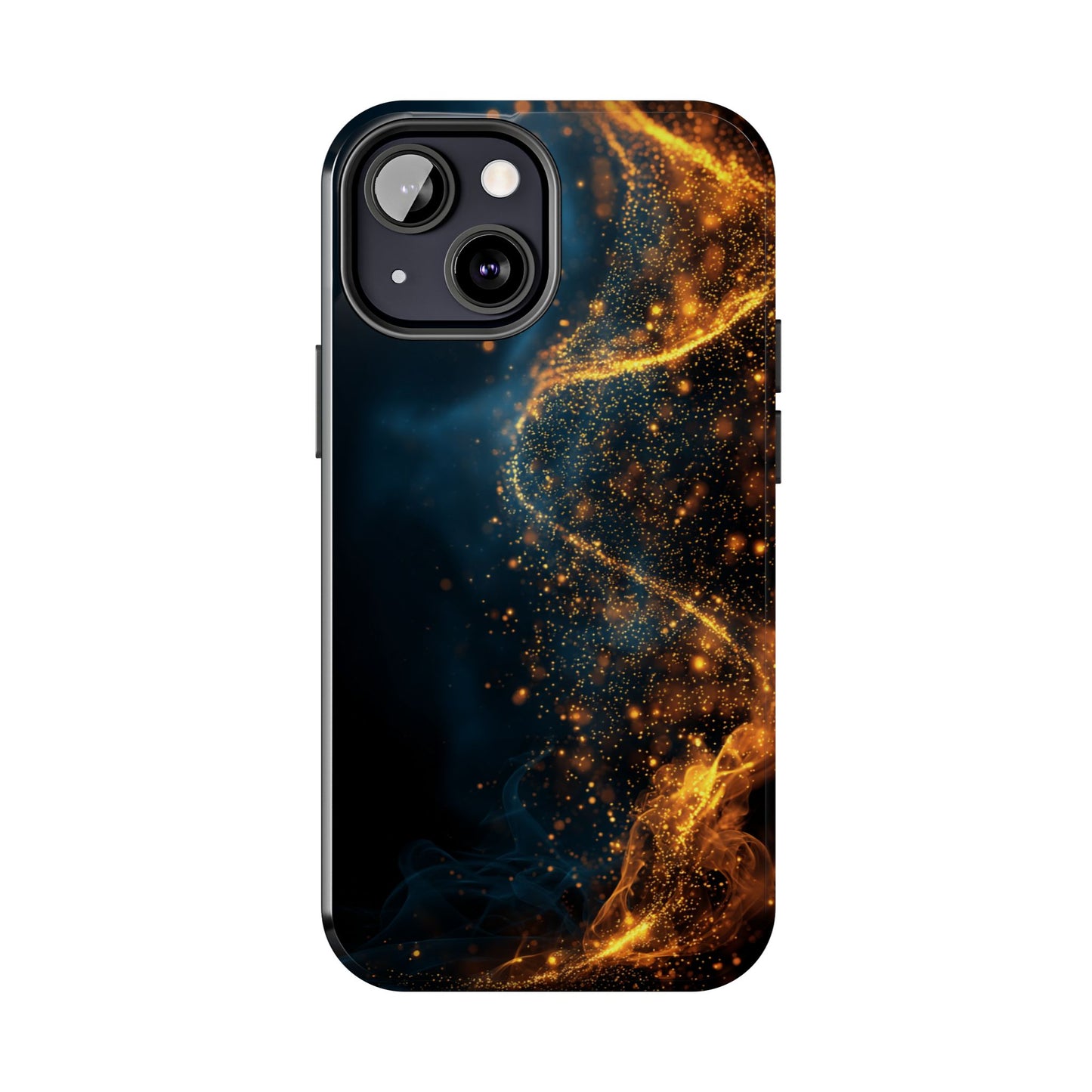 Sleek Tough Phone Cases with Abstract Gold and Blue Design
