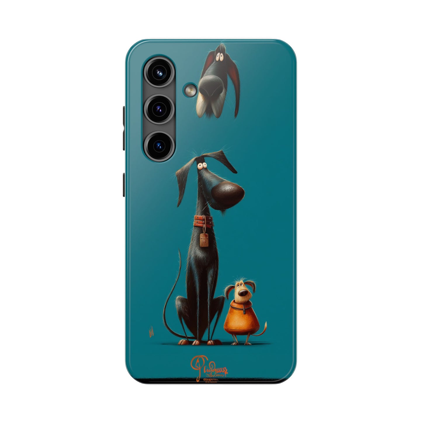 Whimsical Dog Art Tough Phone Case - Durable Protection for Pet Lovers