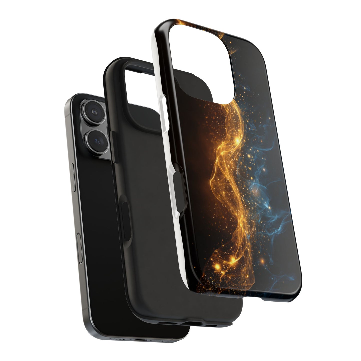 Dynamic Gold and Blue Tough Phone Case - Durable Protection with a Stunning Design