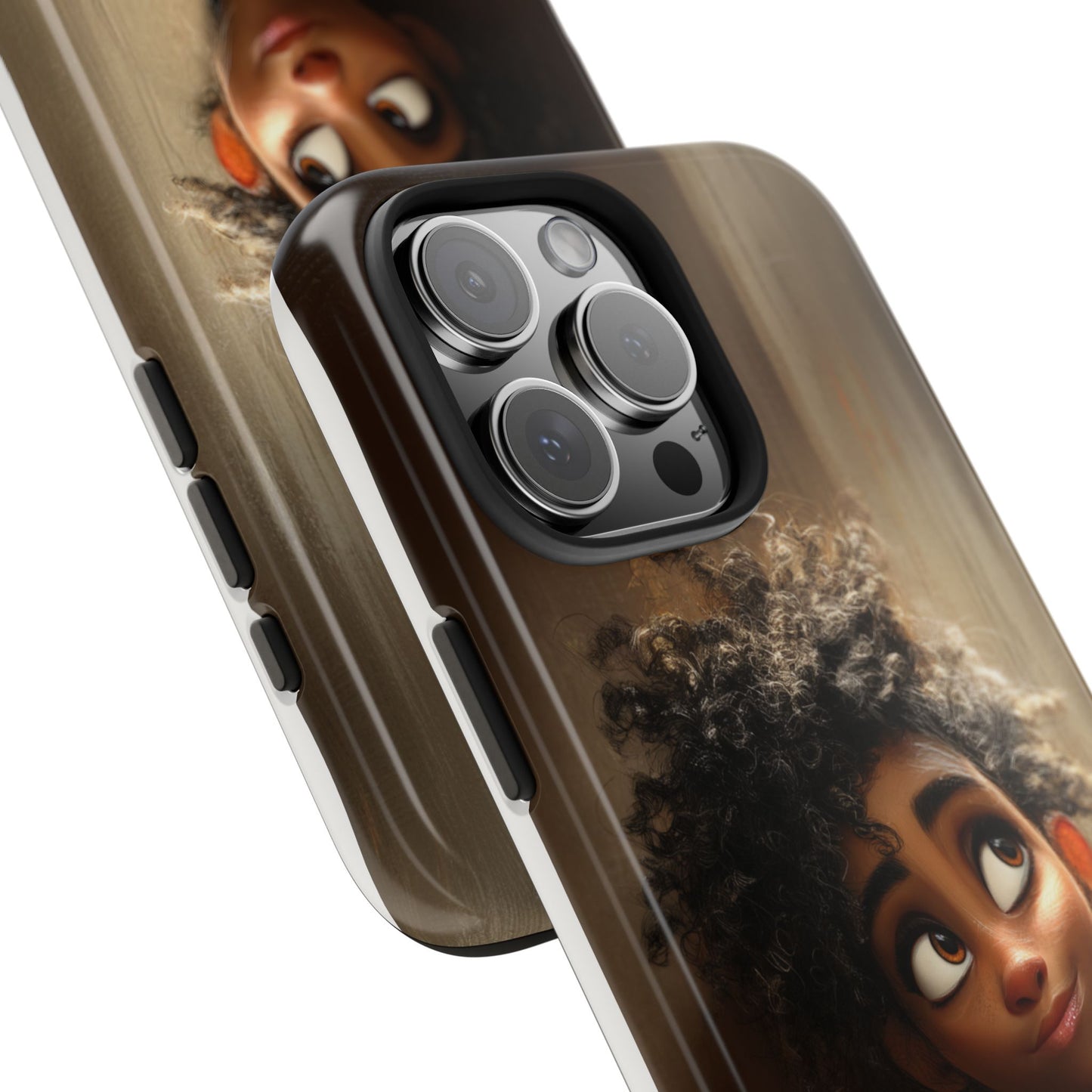 Stylish Tough Phone Case - Artistic Character Design for Teens