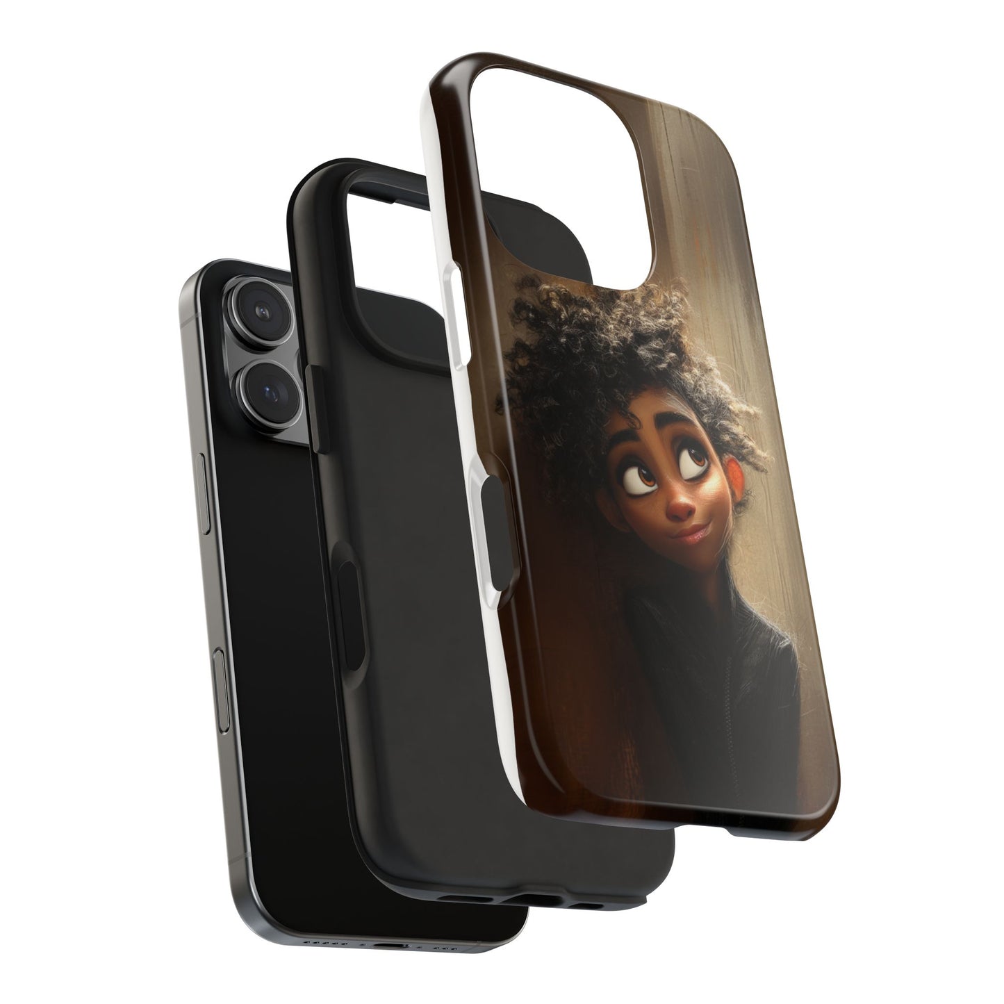 Stylish Tough Phone Case - Artistic Character Design for Teens