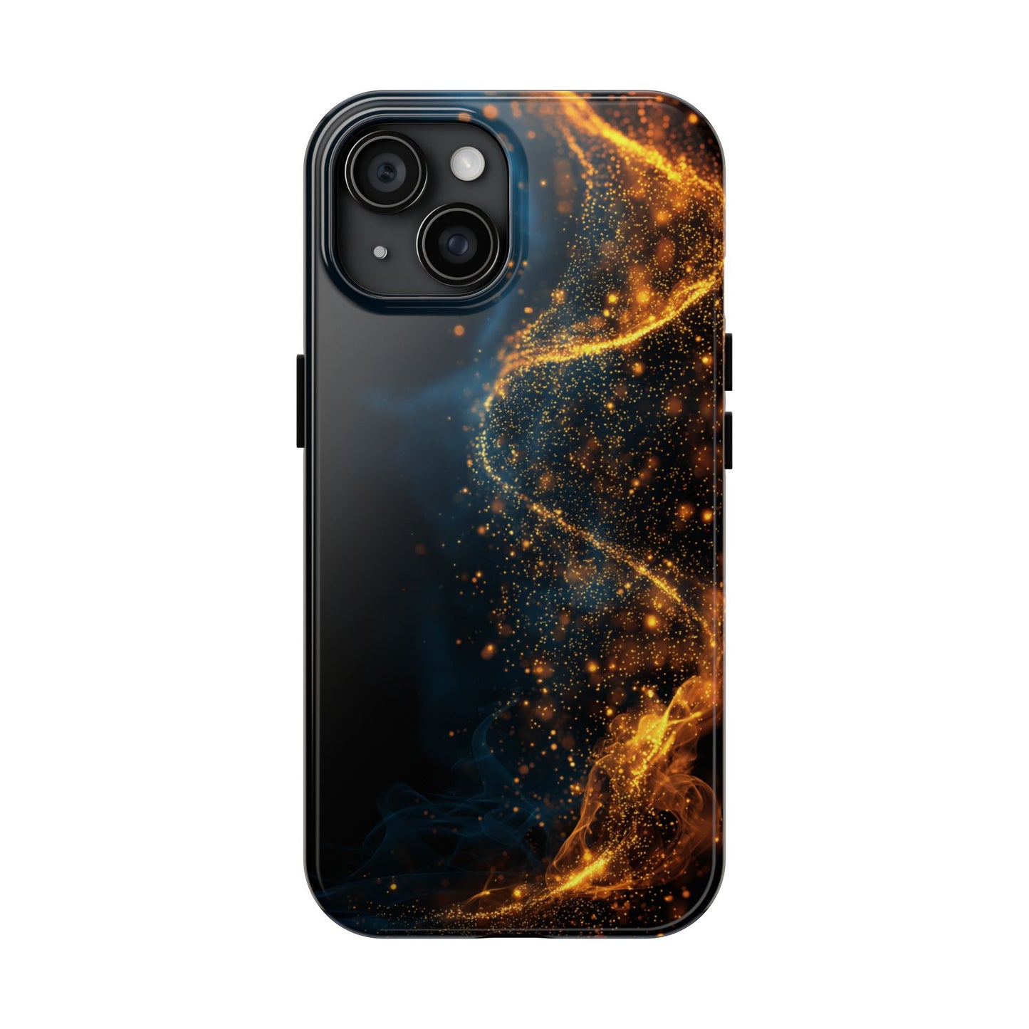 Sleek Tough Phone Cases with Abstract Gold and Blue Design
