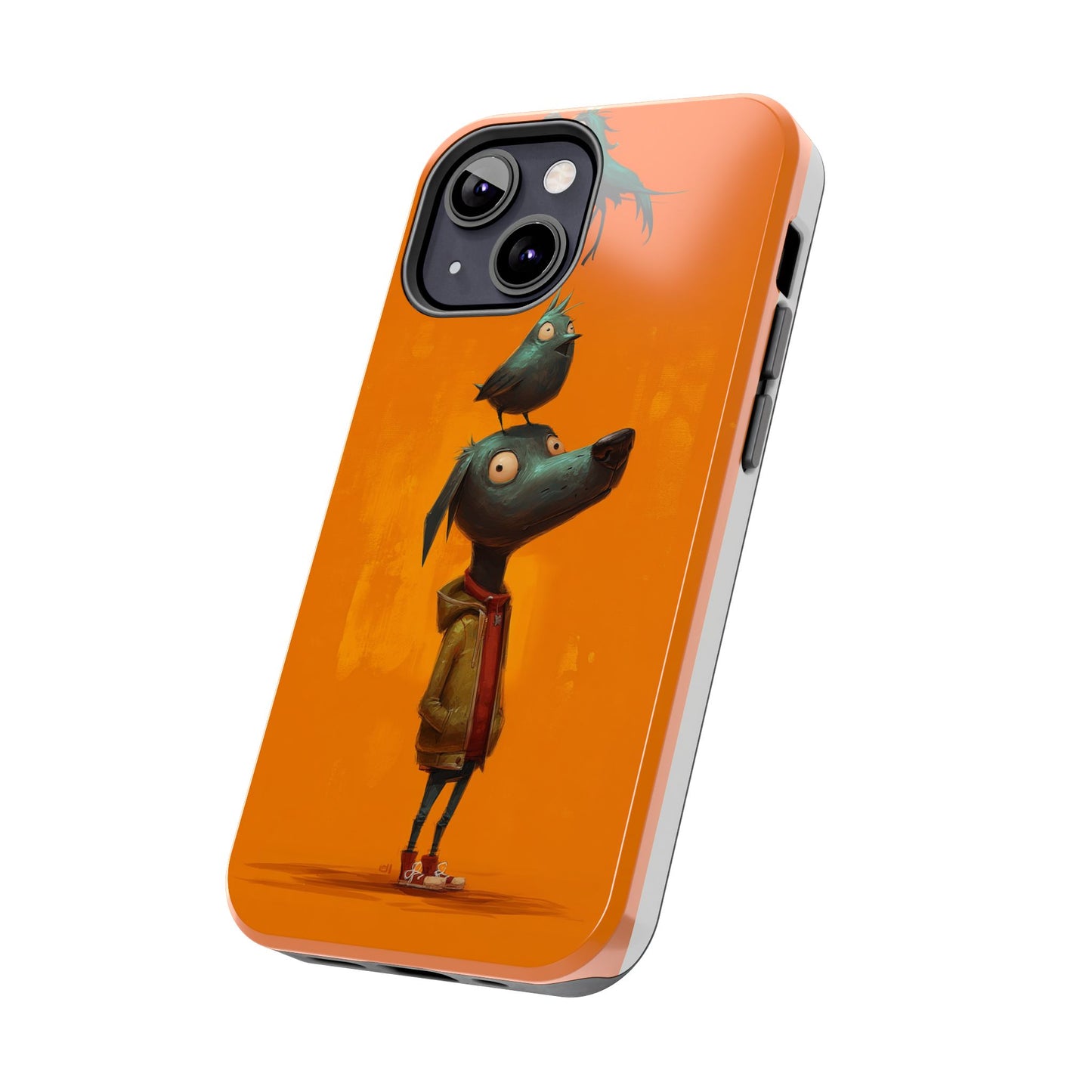 Fun Dog & Bird Tough Phone Cases - Quirky Animal Art for Pet Lovers