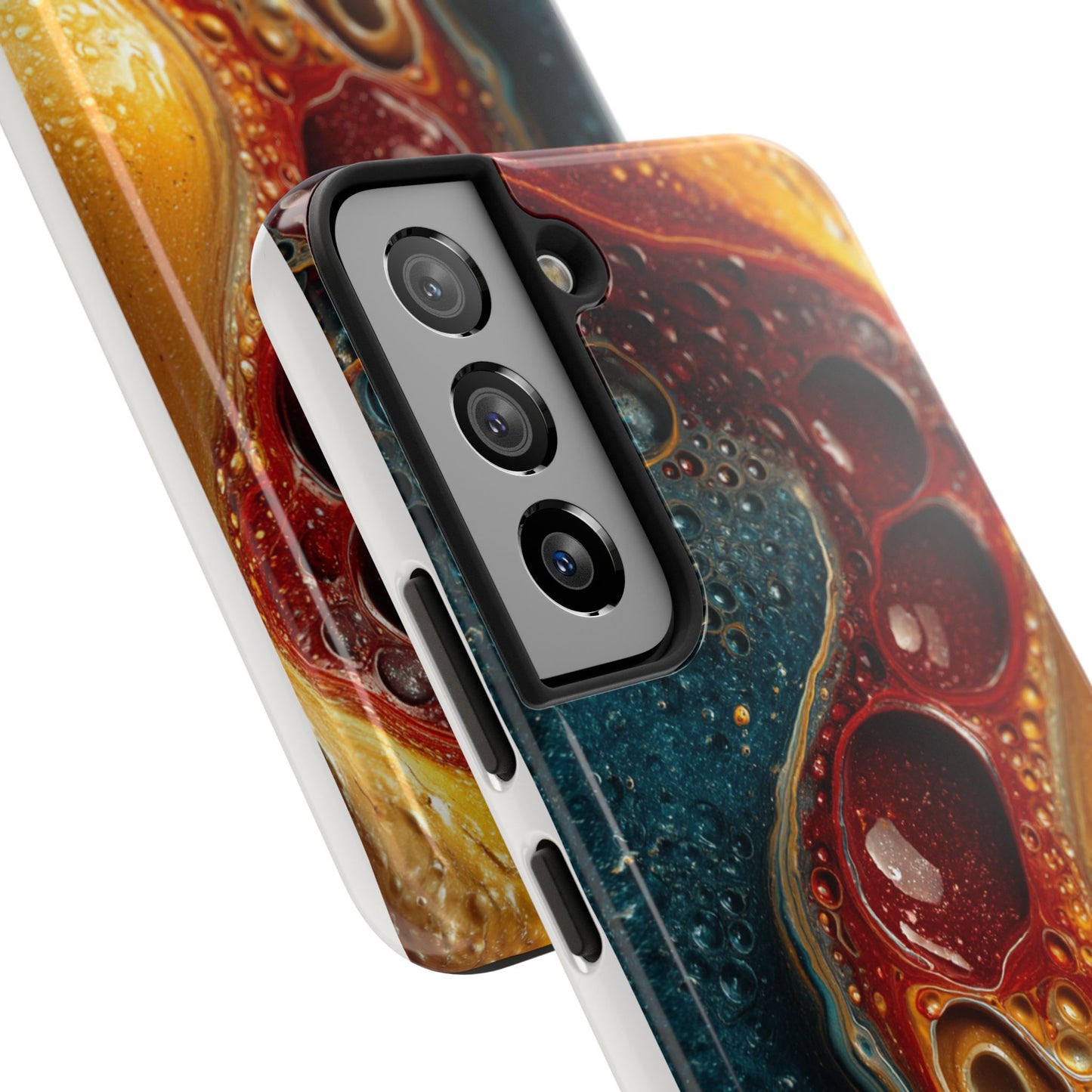 Artistic Tough Phone Case - Vibrant Fluid Design