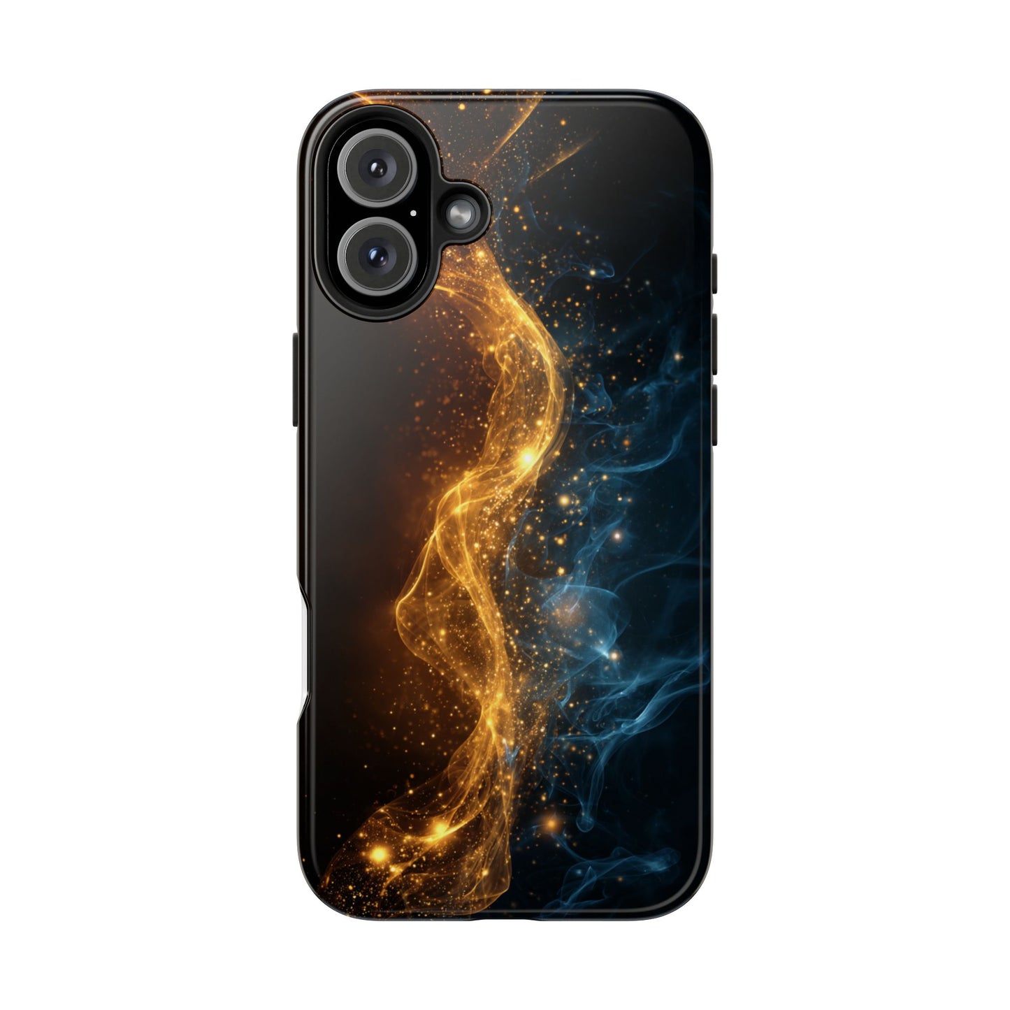 Dynamic Gold and Blue Tough Phone Case - Durable Protection with a Stunning Design