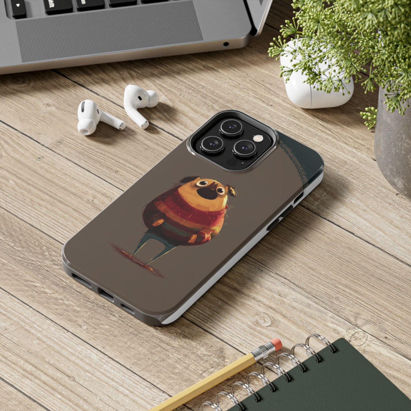 Cute Pug Tough Phone Case - Durable & Stylish Protection for Pet Lovers