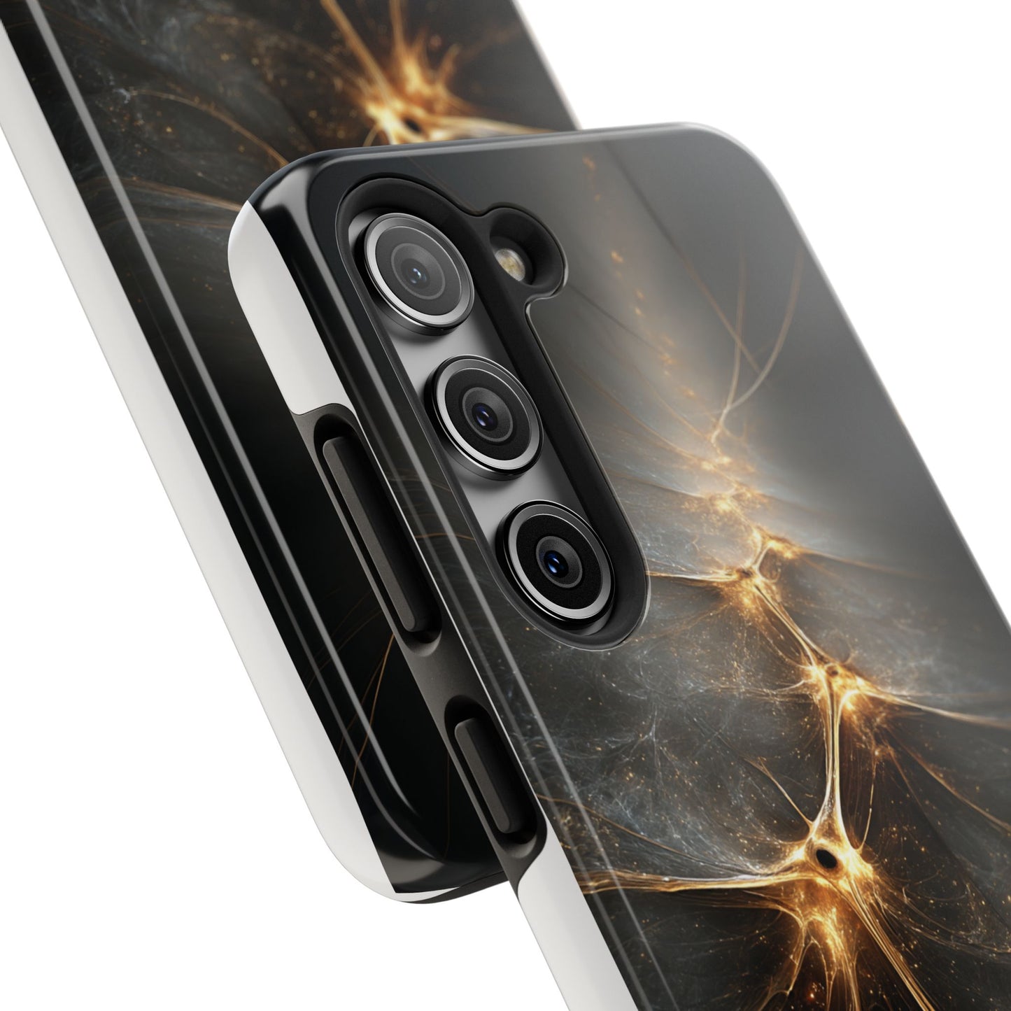 Tough Phone Case - Elegant Gold Fractal Design for Tech Lovers
