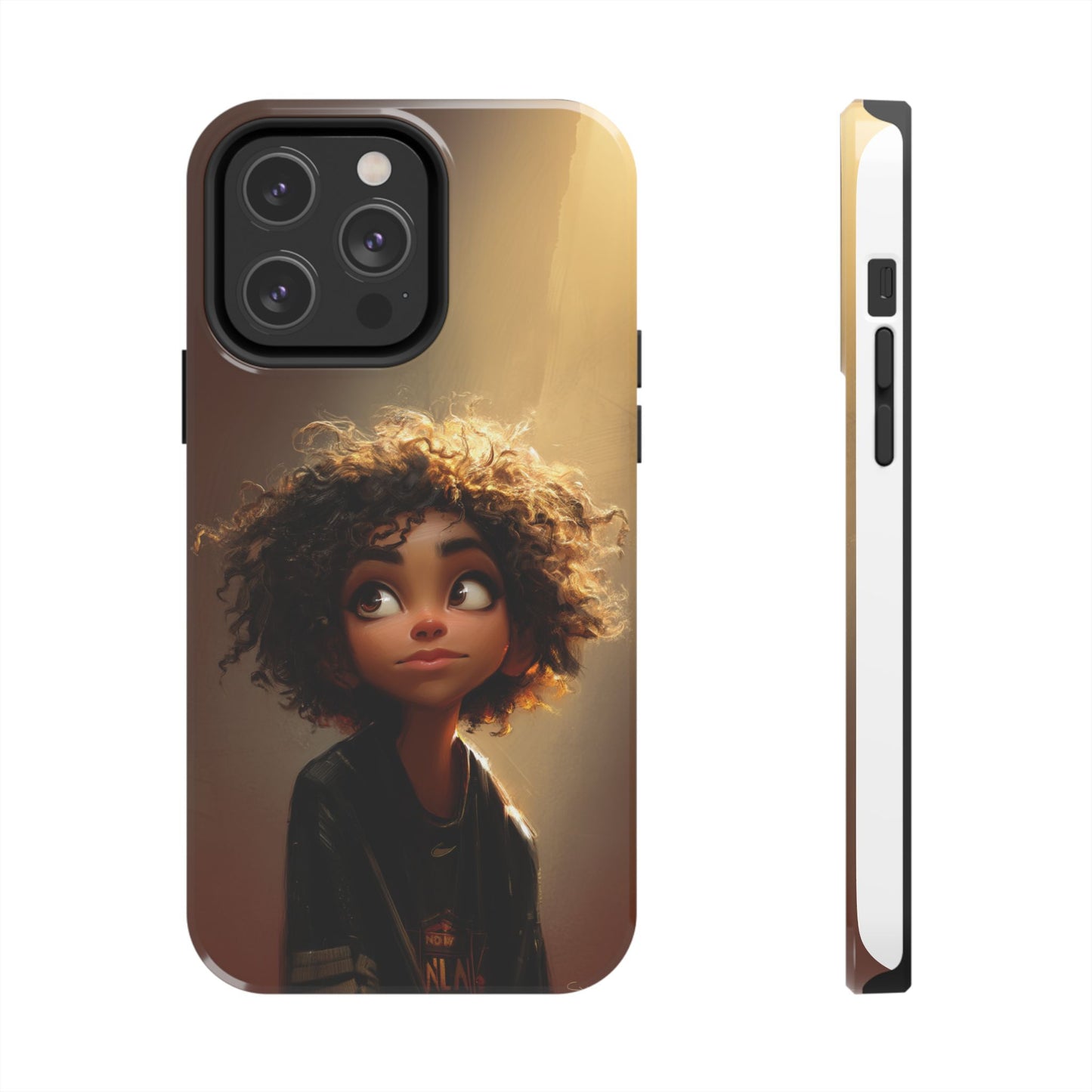 Artistic Tough Phone Case with Whimsical Character Design