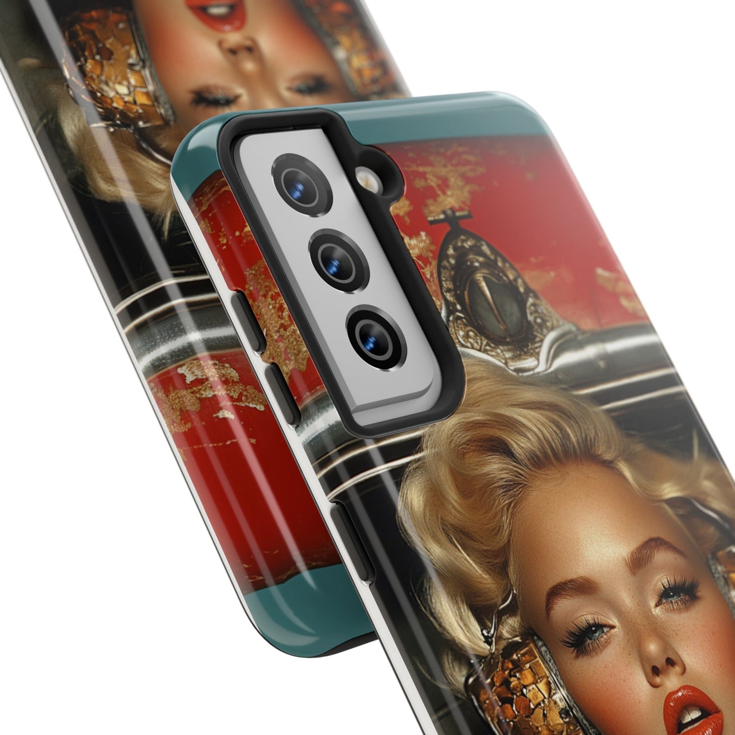 Retro Glam Tough Phone Case - Stylish Protection for Music Lovers