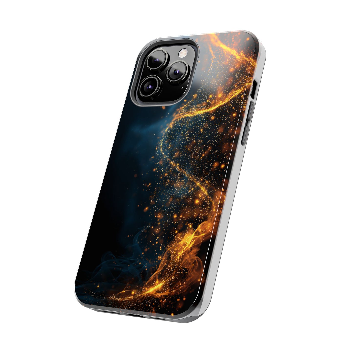 Sleek Tough Phone Cases with Abstract Gold and Blue Design