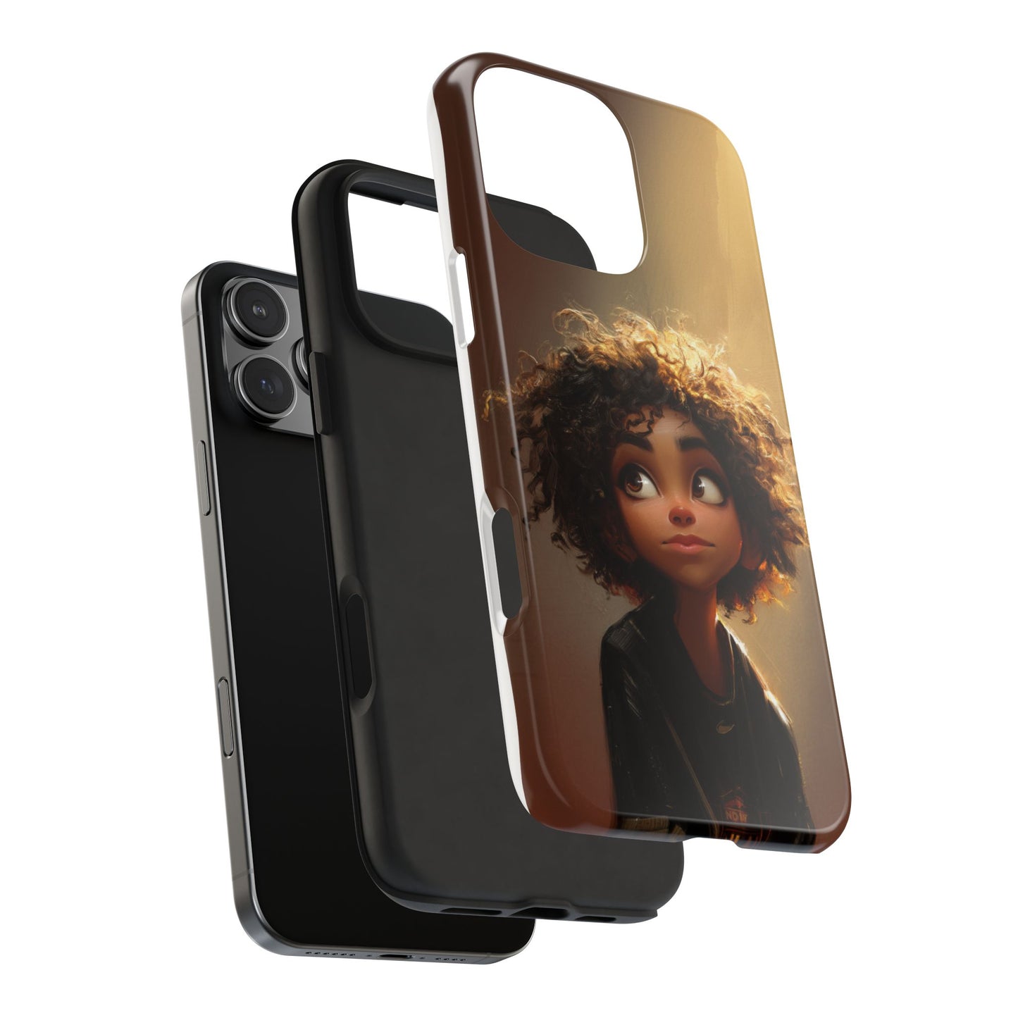 Artistic Tough Phone Case with Whimsical Character Design
