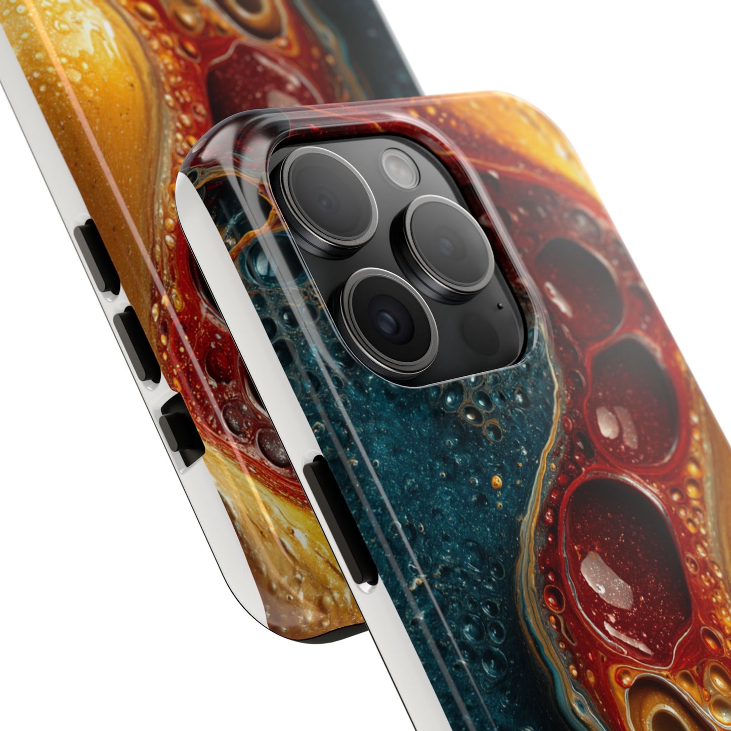 Artistic Tough Phone Case - Vibrant Fluid Design