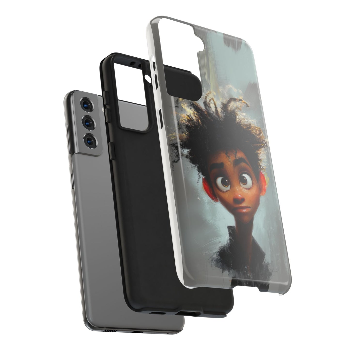 Artistic Tough Phone Case - Unique Design with Character - Great Gift Idea