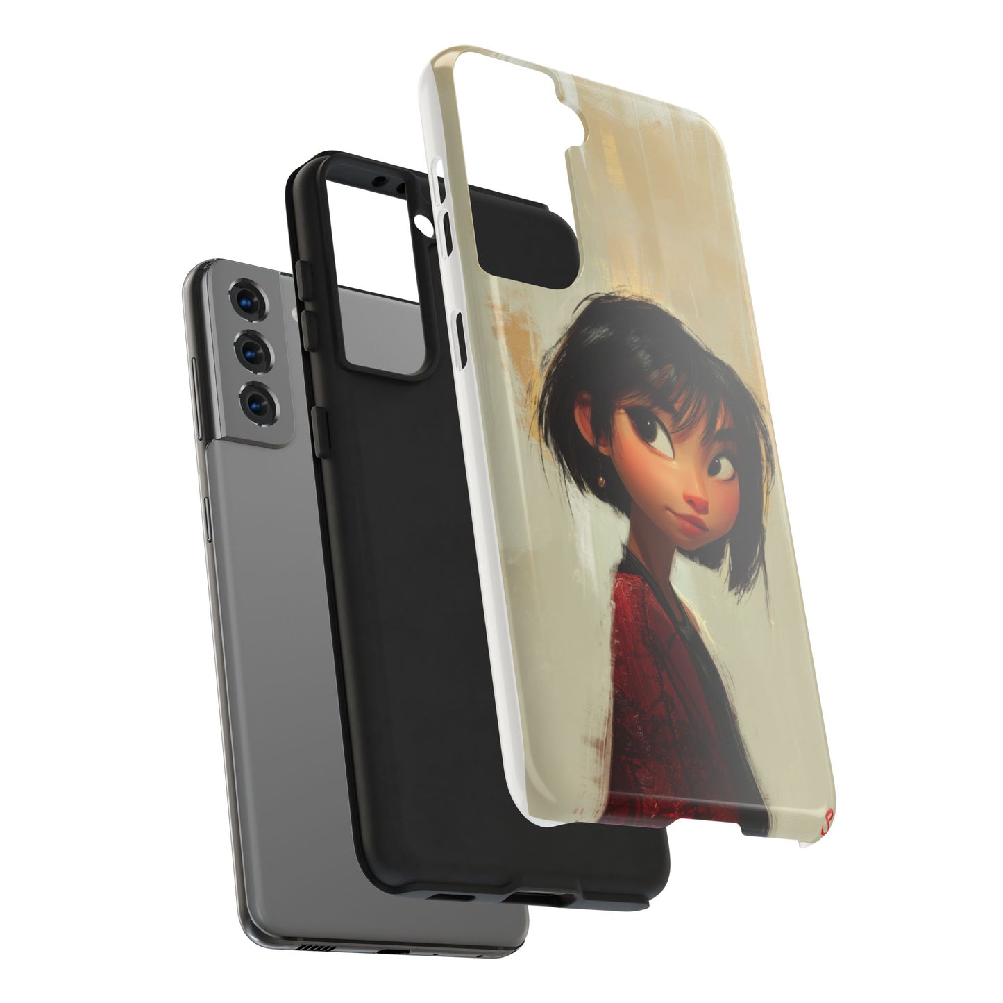 Artistic Tough Phone Case - Cute Character Design for Kids and Teens