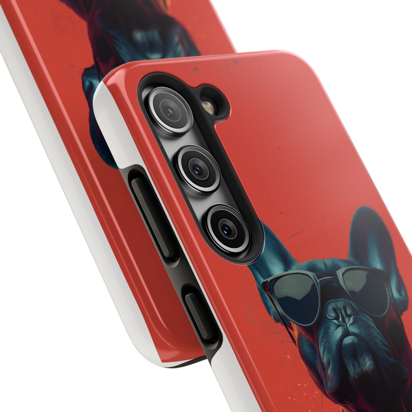 Rockin’ Dogs Tough Phone Case - Playful Guitarist & Cool Bulldog for Pet Lovers