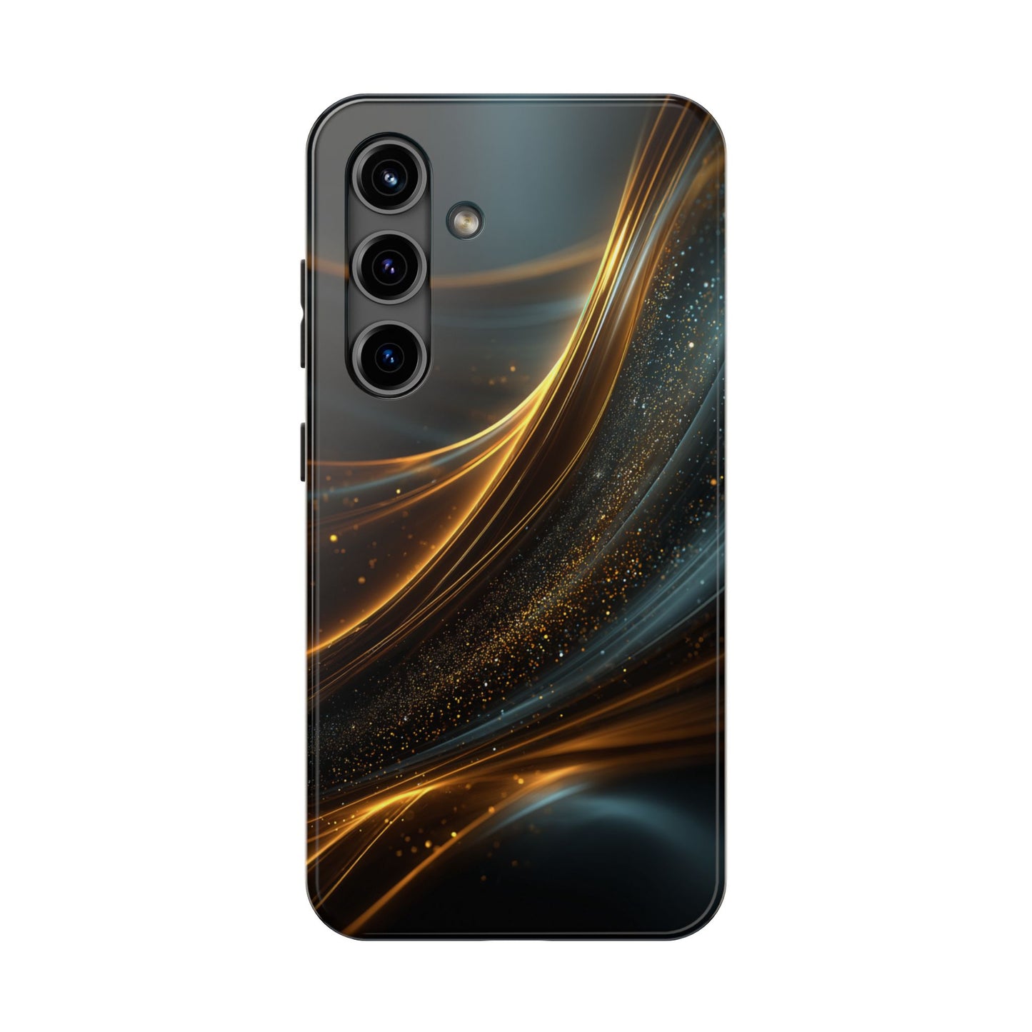 Elegant Tough Phone Case with Glittering Waves Design