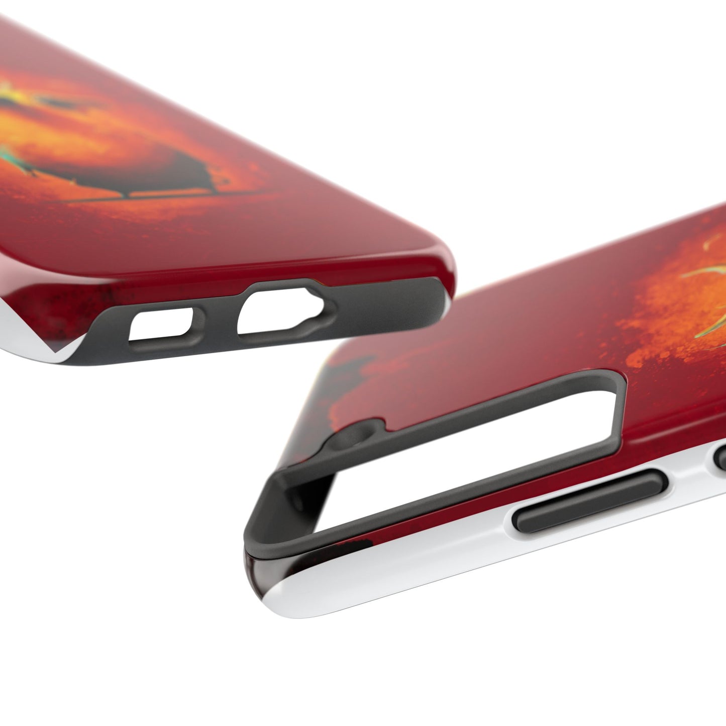 Whimsical Tough Phone Case - Cute Orange Monster Design