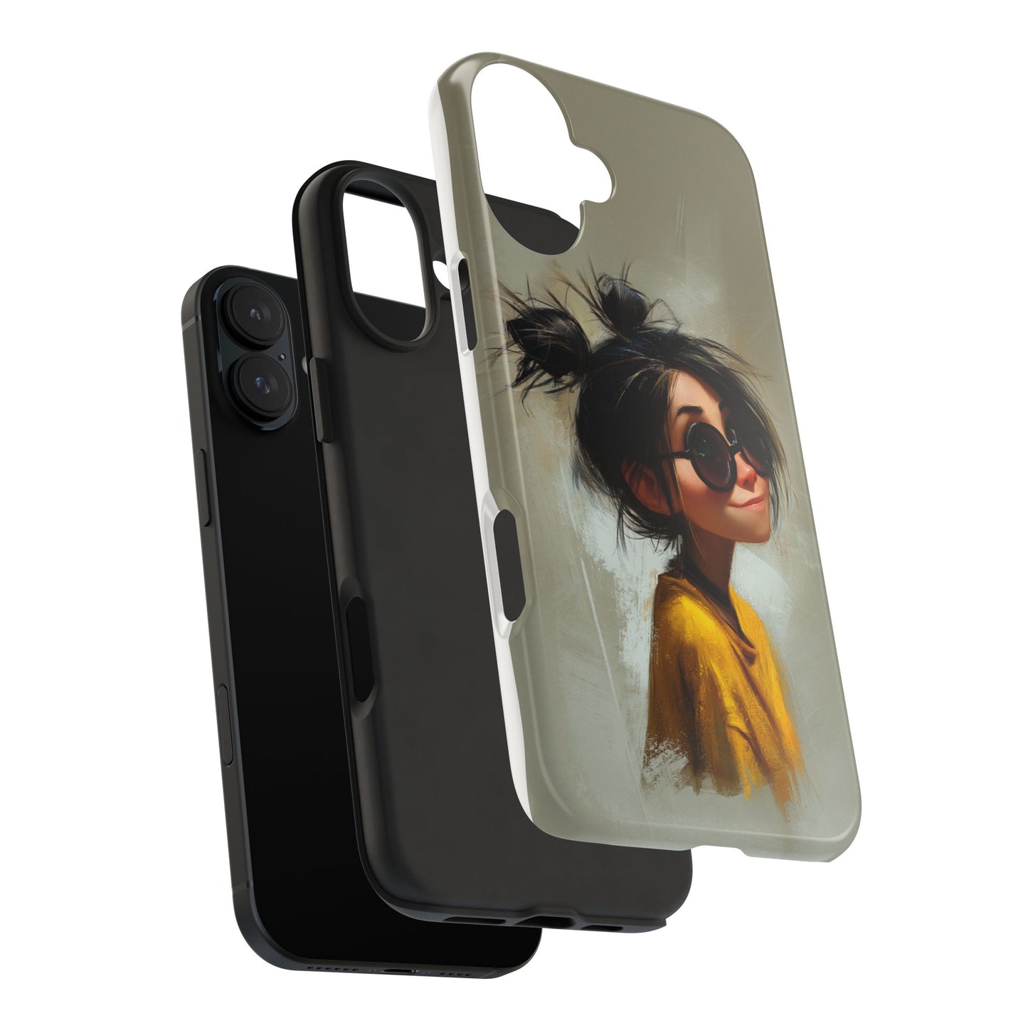 Trendy Tough Phone Case – Stylish Illustrated Girl Design for Fashion Lovers