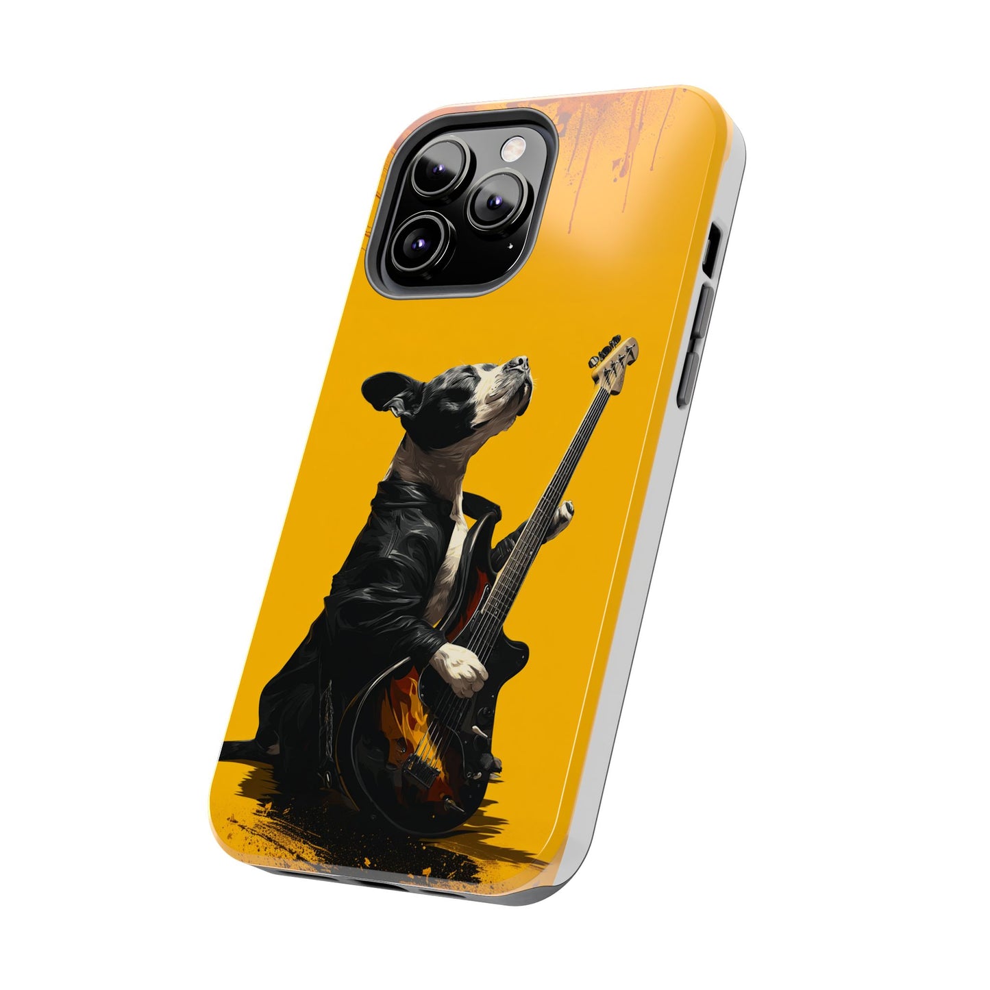 Rock Star Dog with Guitar Tough Phone Case – Wearable Art for Pet & Music Enthusiasts
