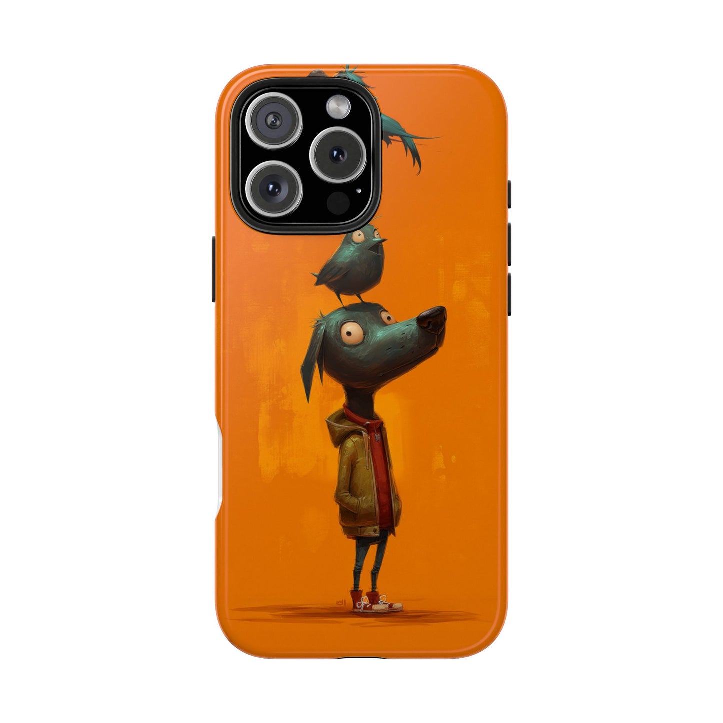 Fun Dog & Bird Tough Phone Cases - Quirky Animal Art for Pet Lovers