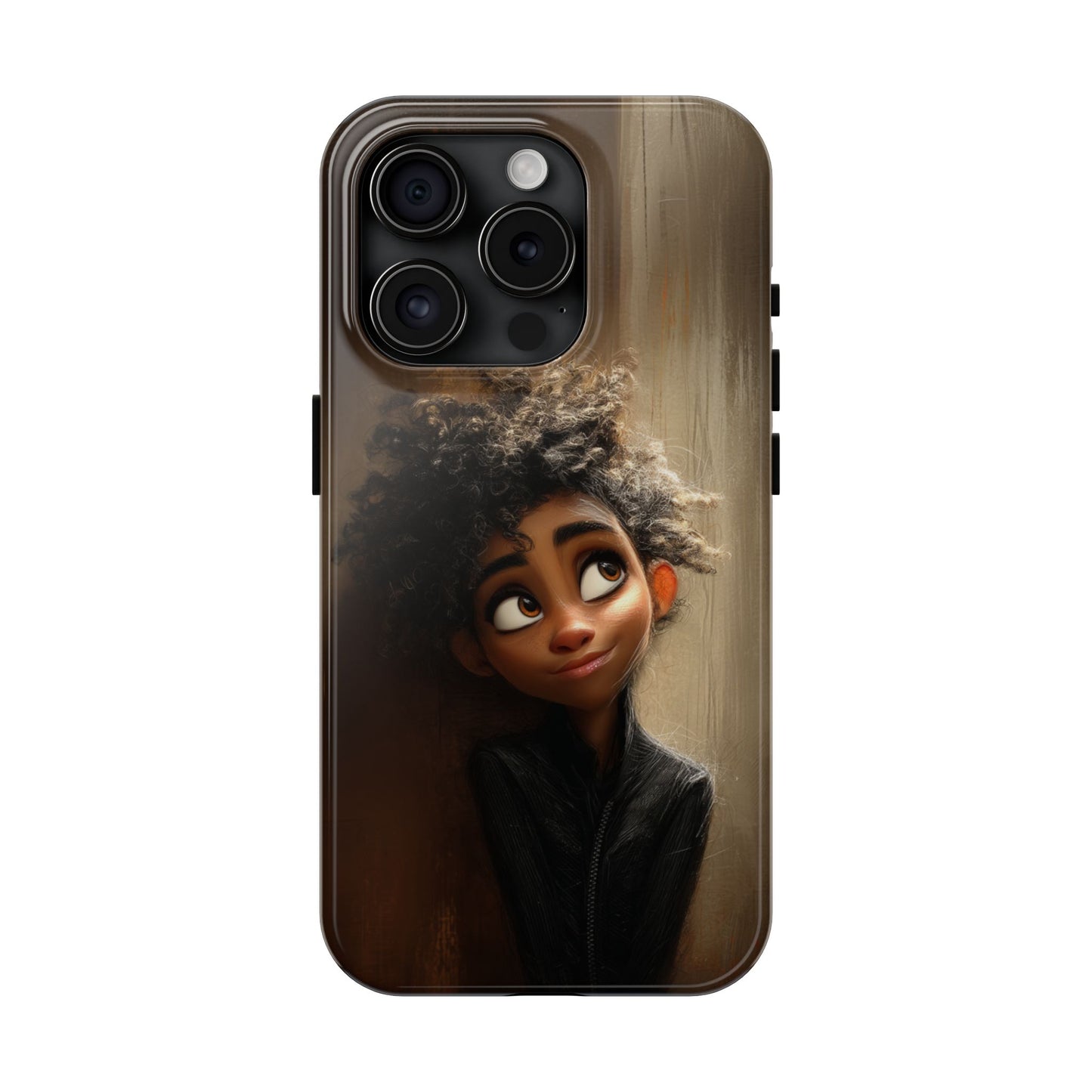 Stylish Tough Phone Case - Artistic Character Design for Teens