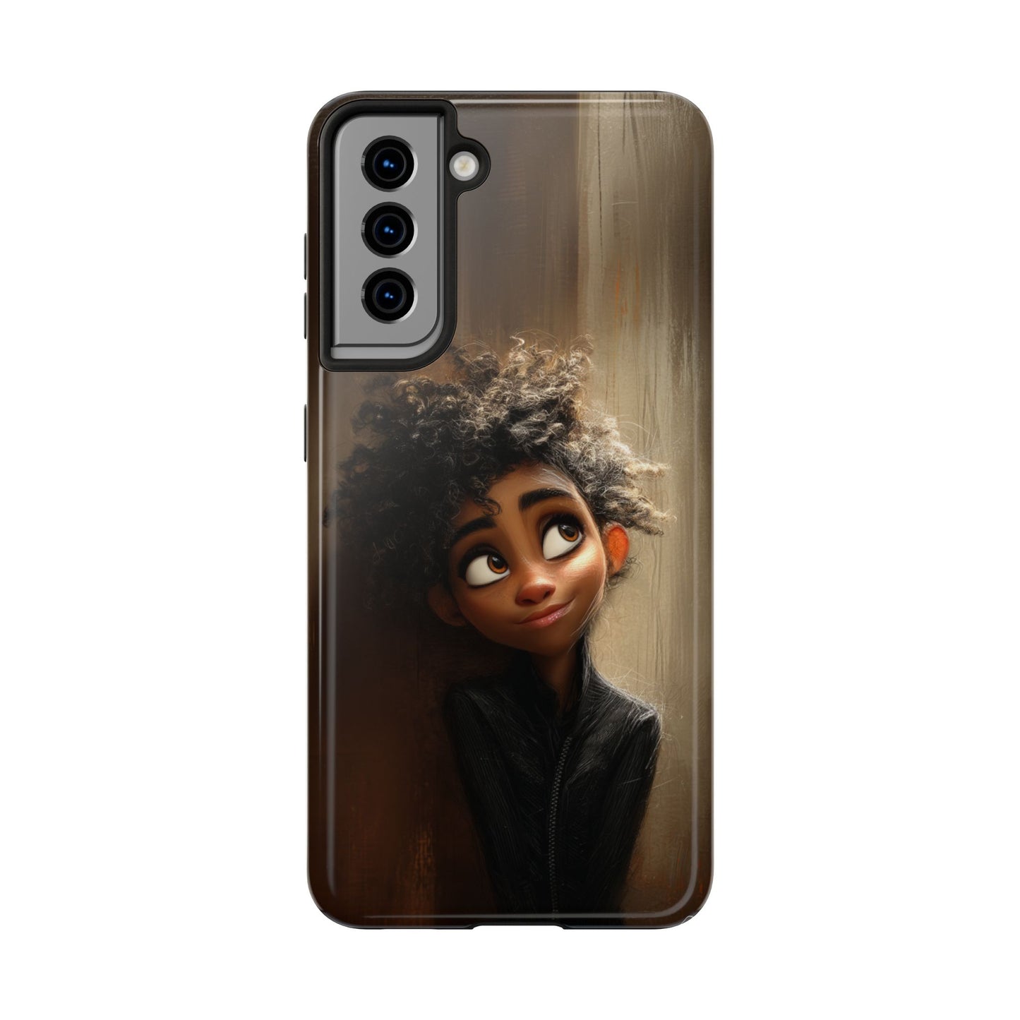 Stylish Tough Phone Case - Artistic Character Design for Teens