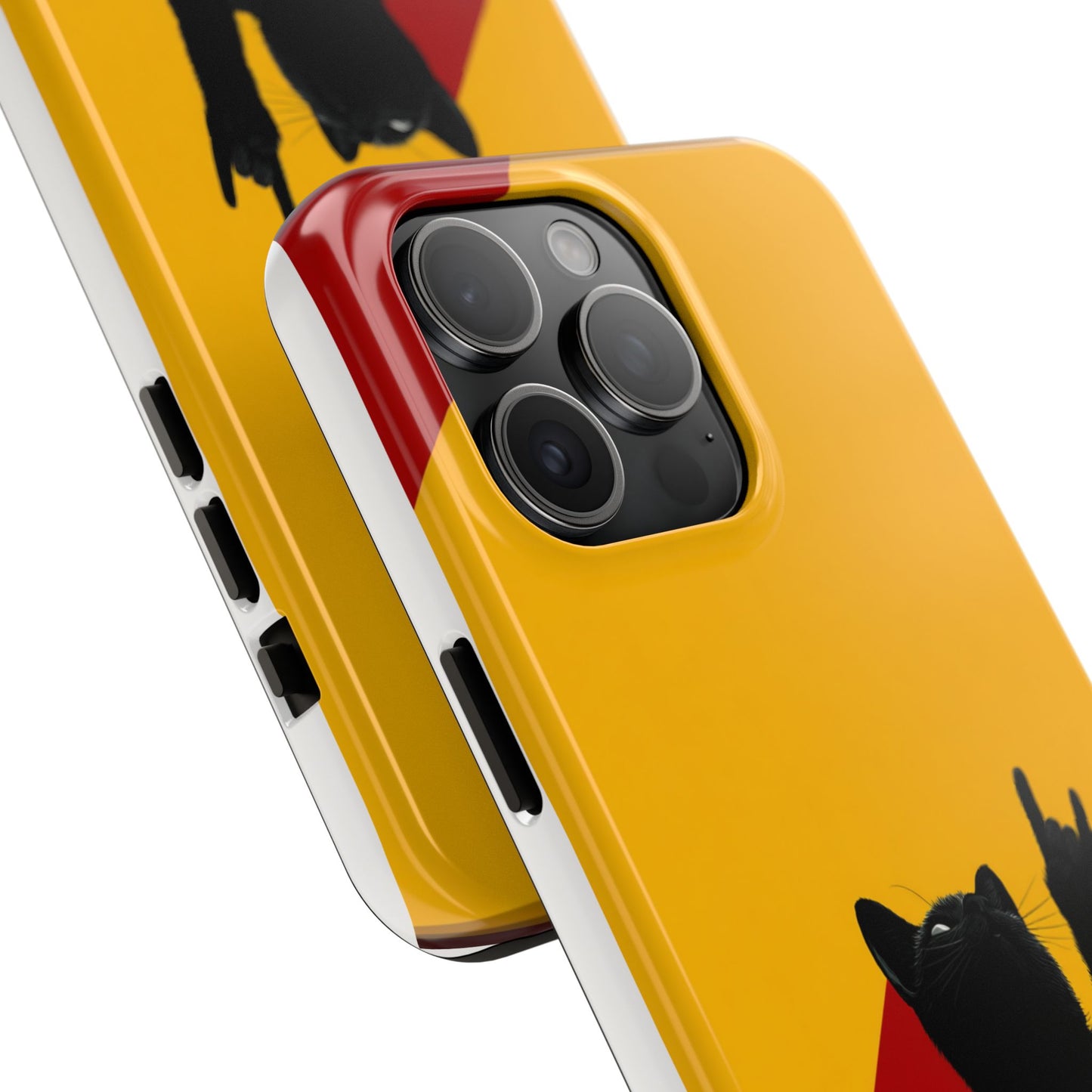 Black Cat Rock Gesture Tough Phone Case