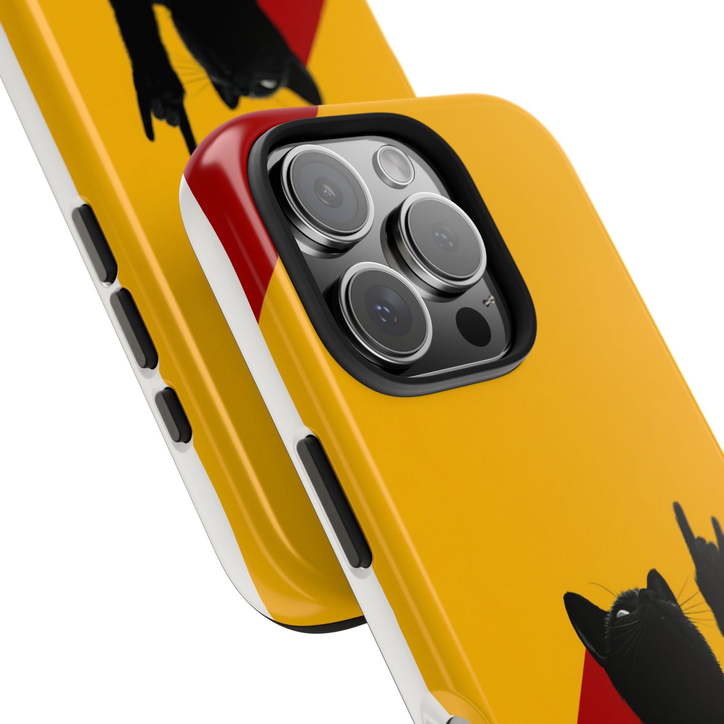 Black Cat Rock Gesture Tough Phone Case