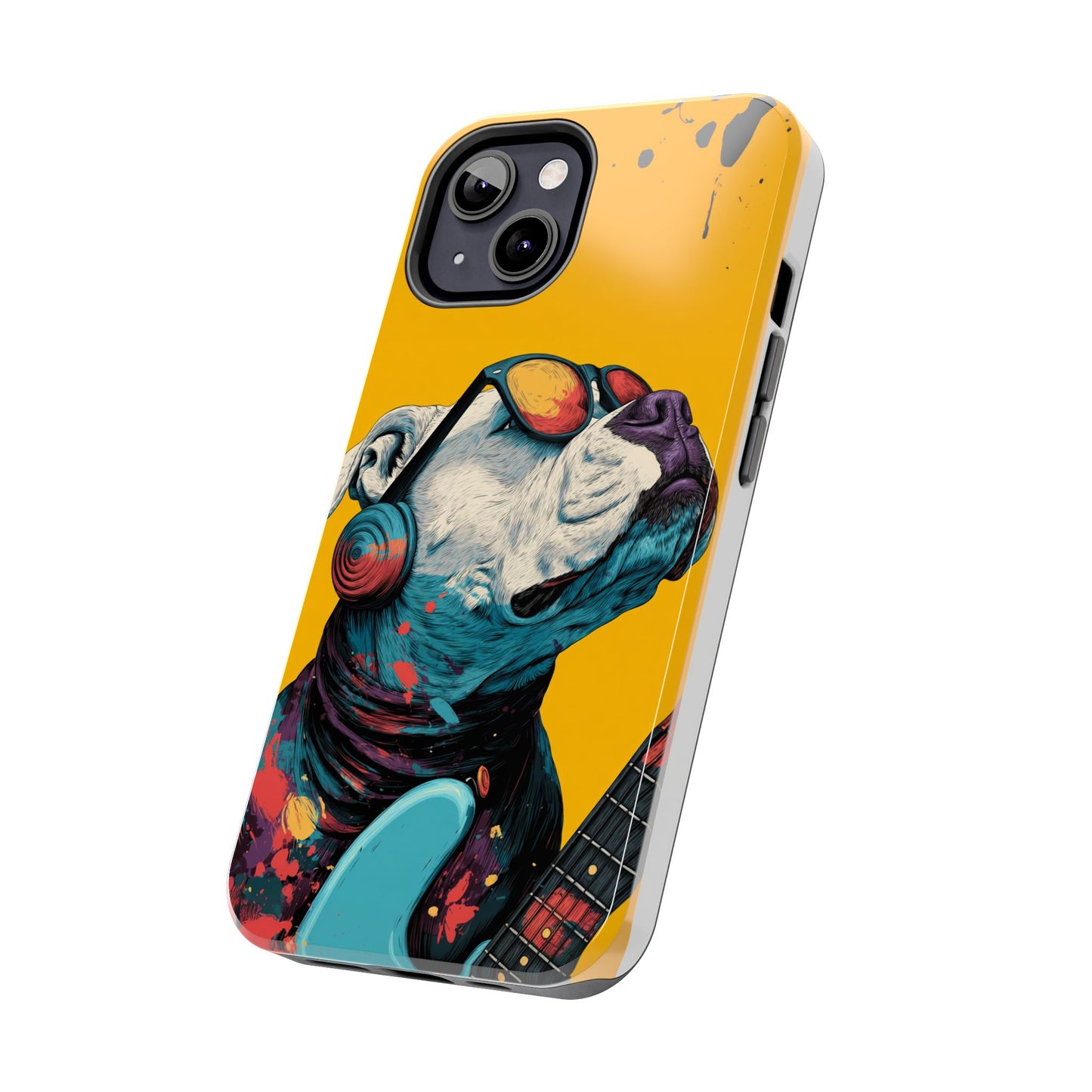 French Bulldog with Orange Sunglasses and Headphones Tough Phone Case