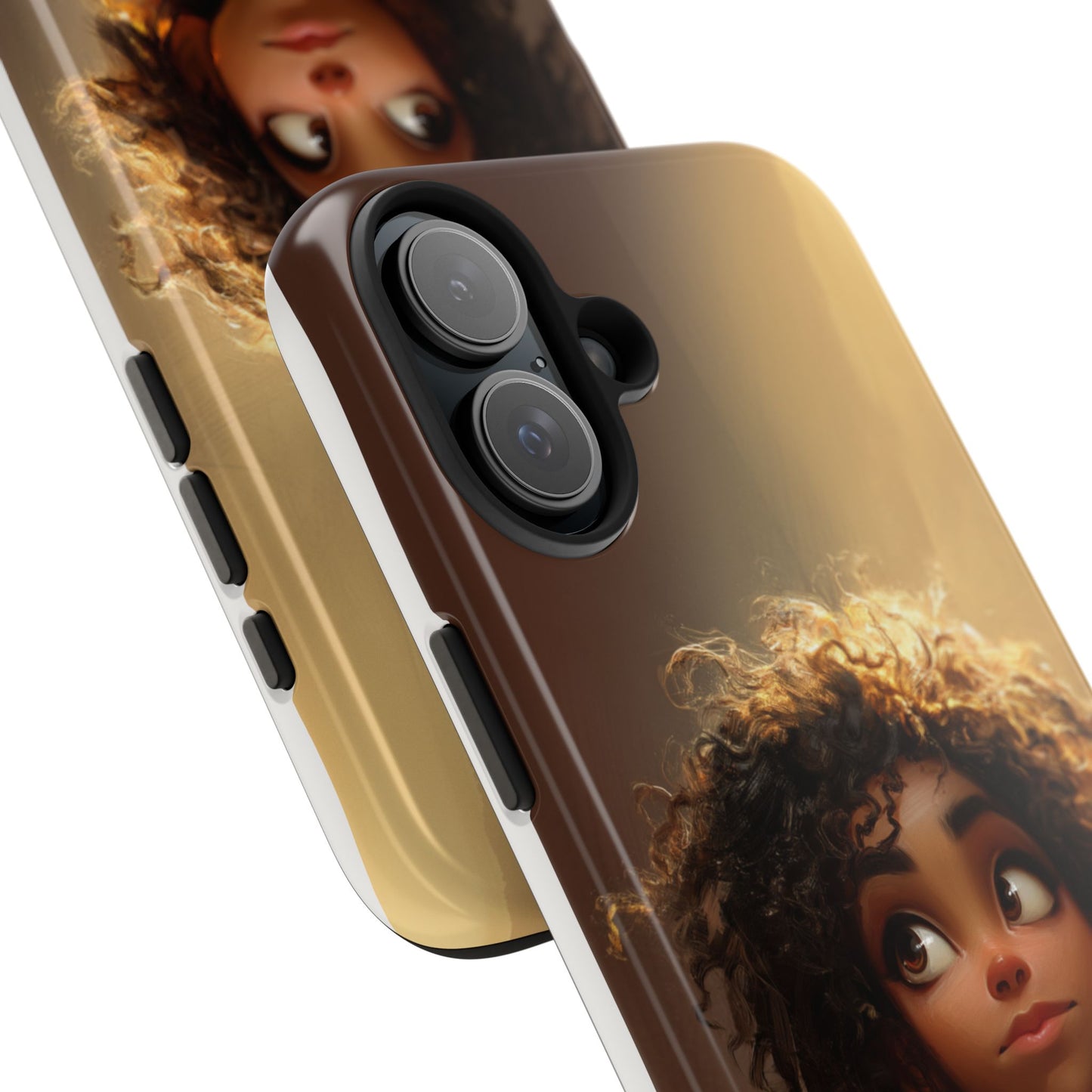 Artistic Tough Phone Case with Whimsical Character Design