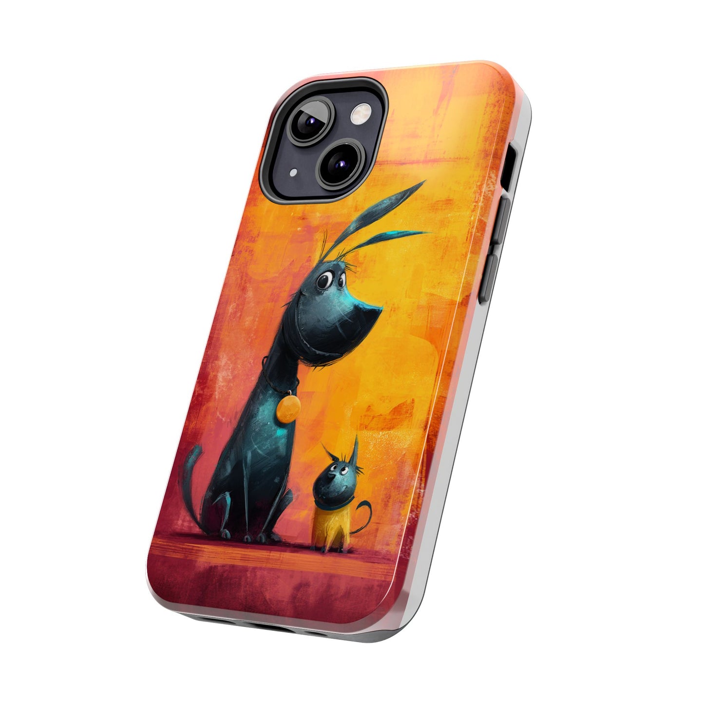 Colorful Dog & Cat Tough Phone Case – Fun Pet Lover Accessory