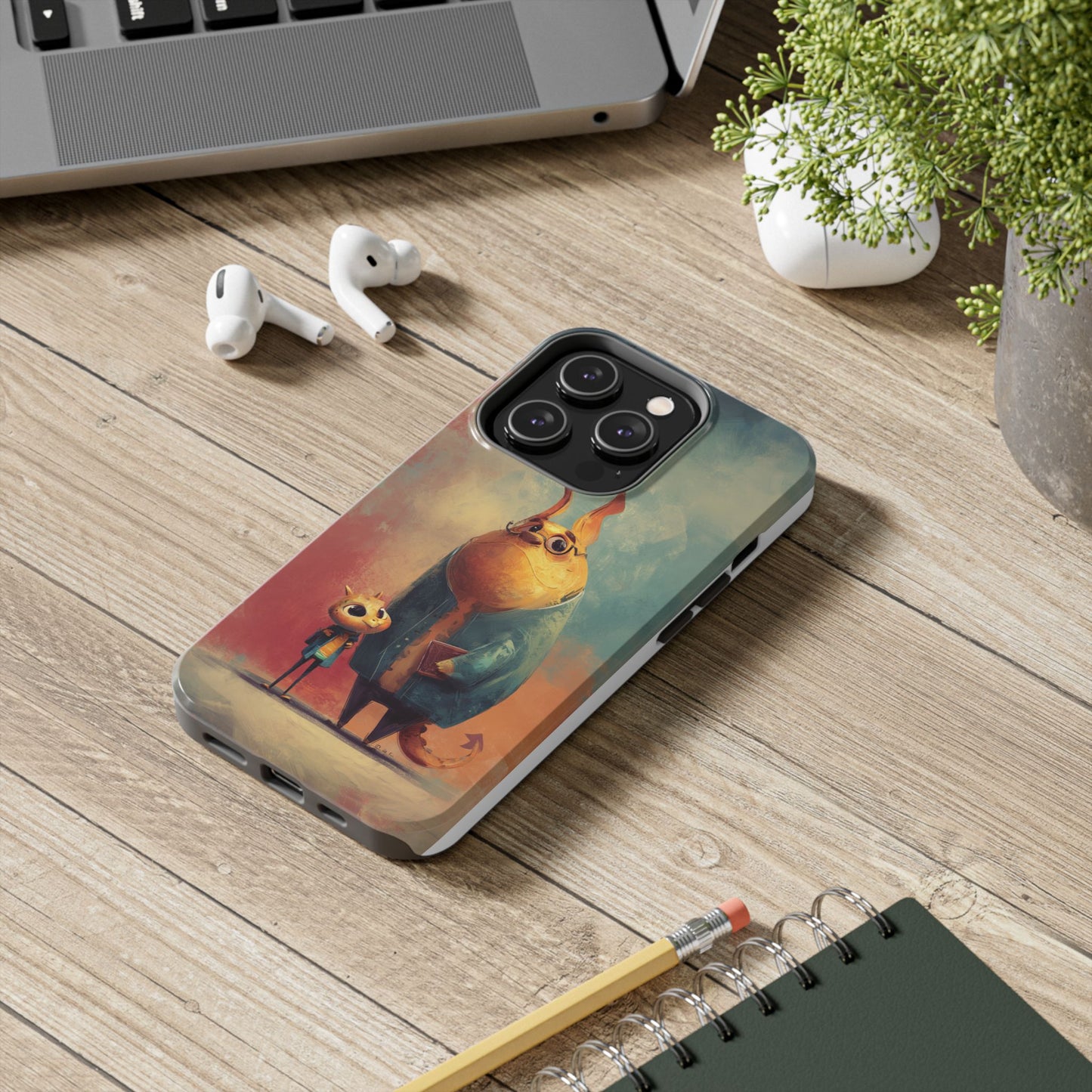 Animal Art Tough Phone Cases, Cute Character Phone Protector, Unique Cartoon Phone Cover, Fun Gift for Kids, Birthday or Holiday Present