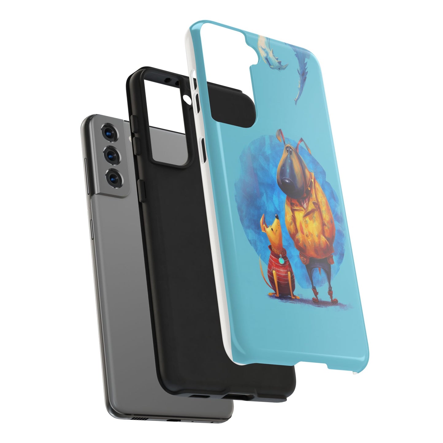 Whimsical Dog-Themed Tough Phone Case for Pet Lovers