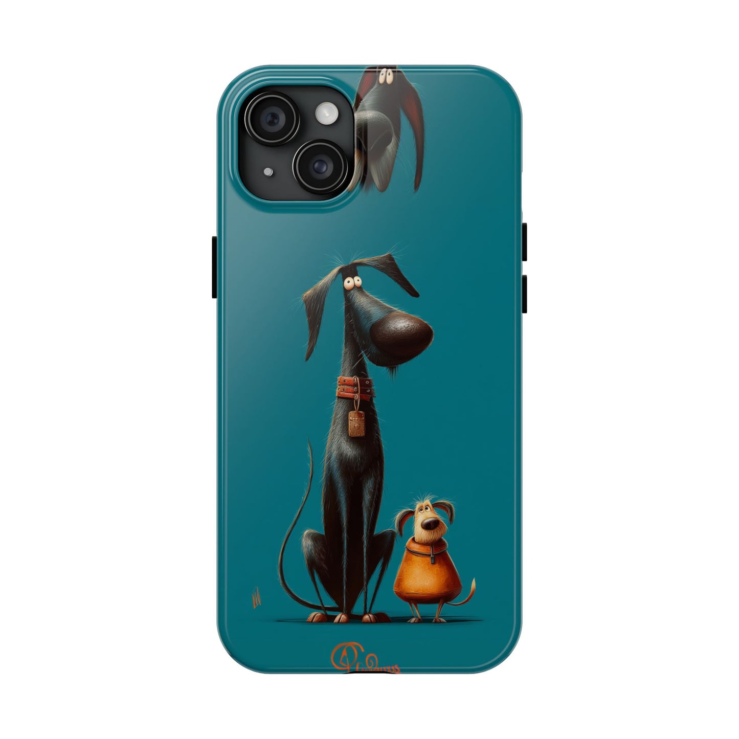 Whimsical Dog Art Tough Phone Case - Durable Protection for Pet Lovers