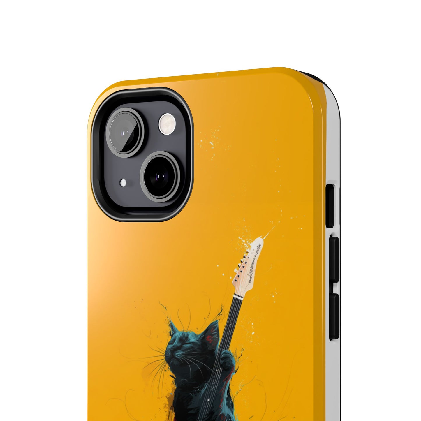 Black Cat Playing Red Guitar Tough Phone Case
