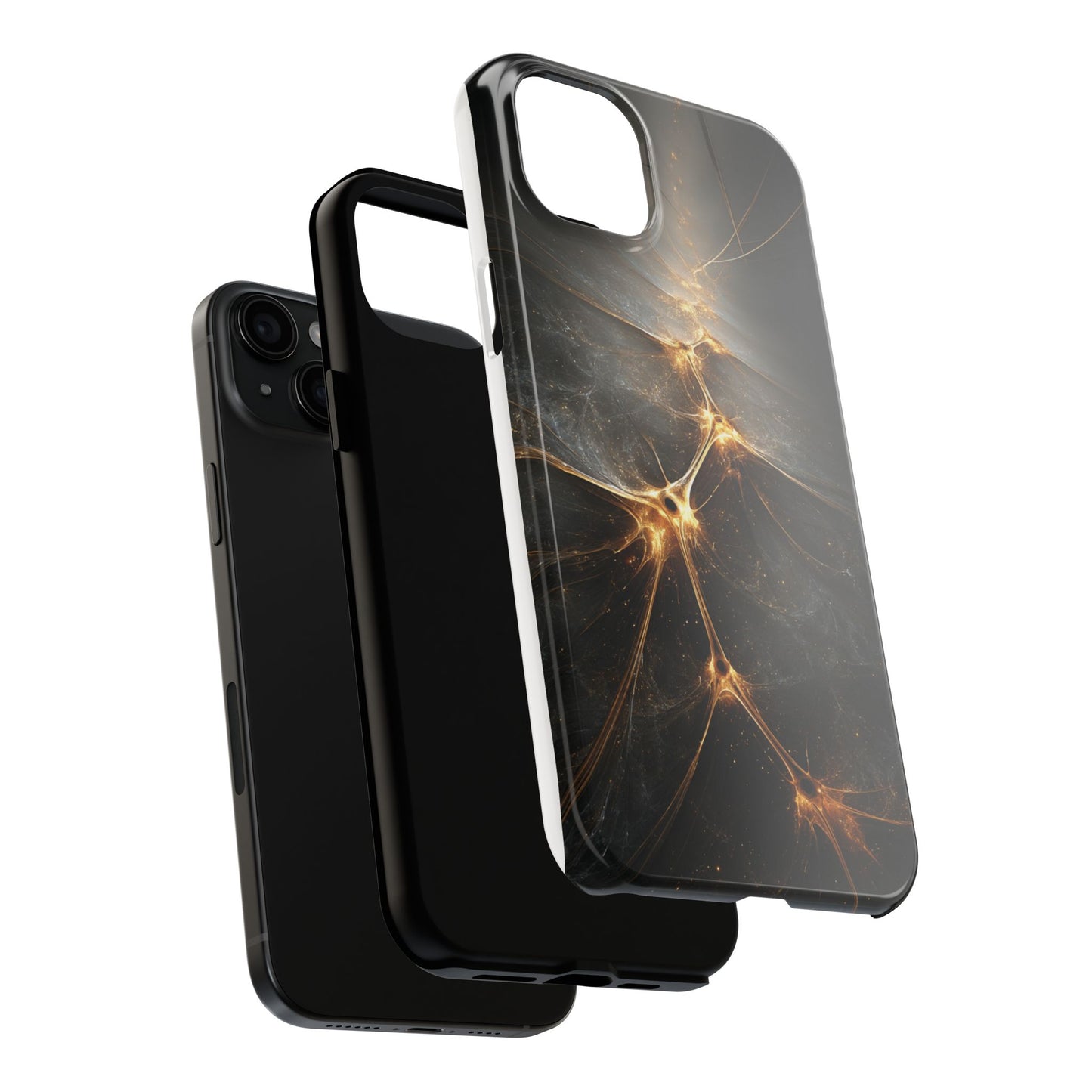 Tough Phone Case - Elegant Gold Fractal Design for Tech Lovers