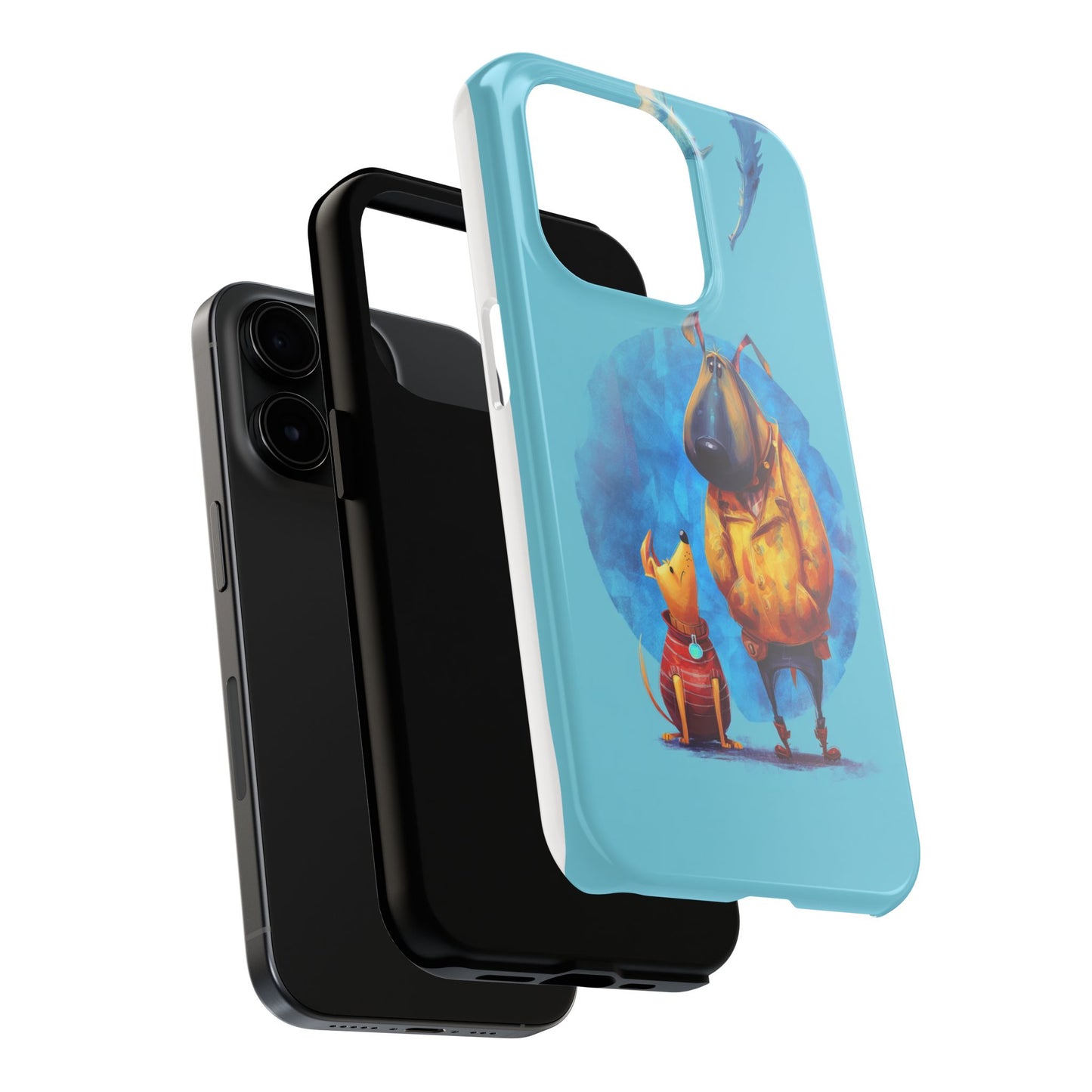 Whimsical Dog-Themed Tough Phone Case for Pet Lovers