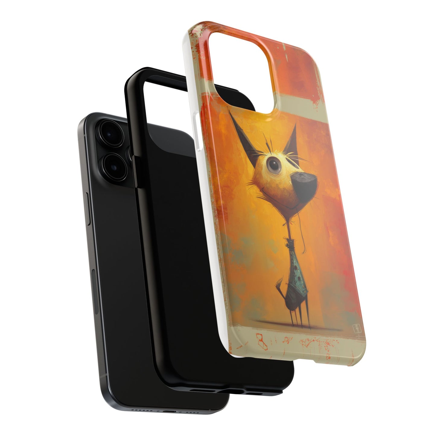 Whimsical Dog Art Tough Phone Case - Fun & Stylish Pet Lover Gift