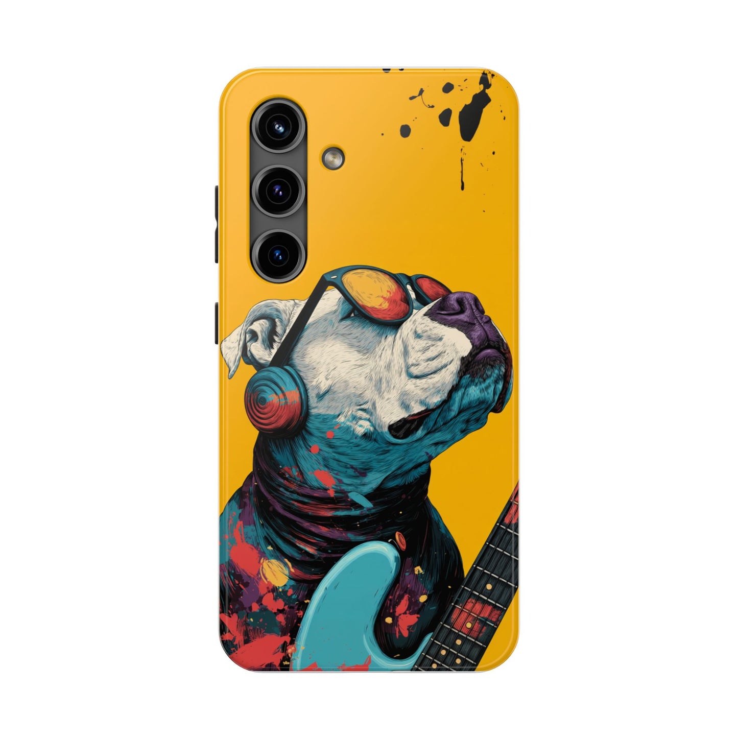 French Bulldog with Orange Sunglasses and Headphones Tough Phone Case