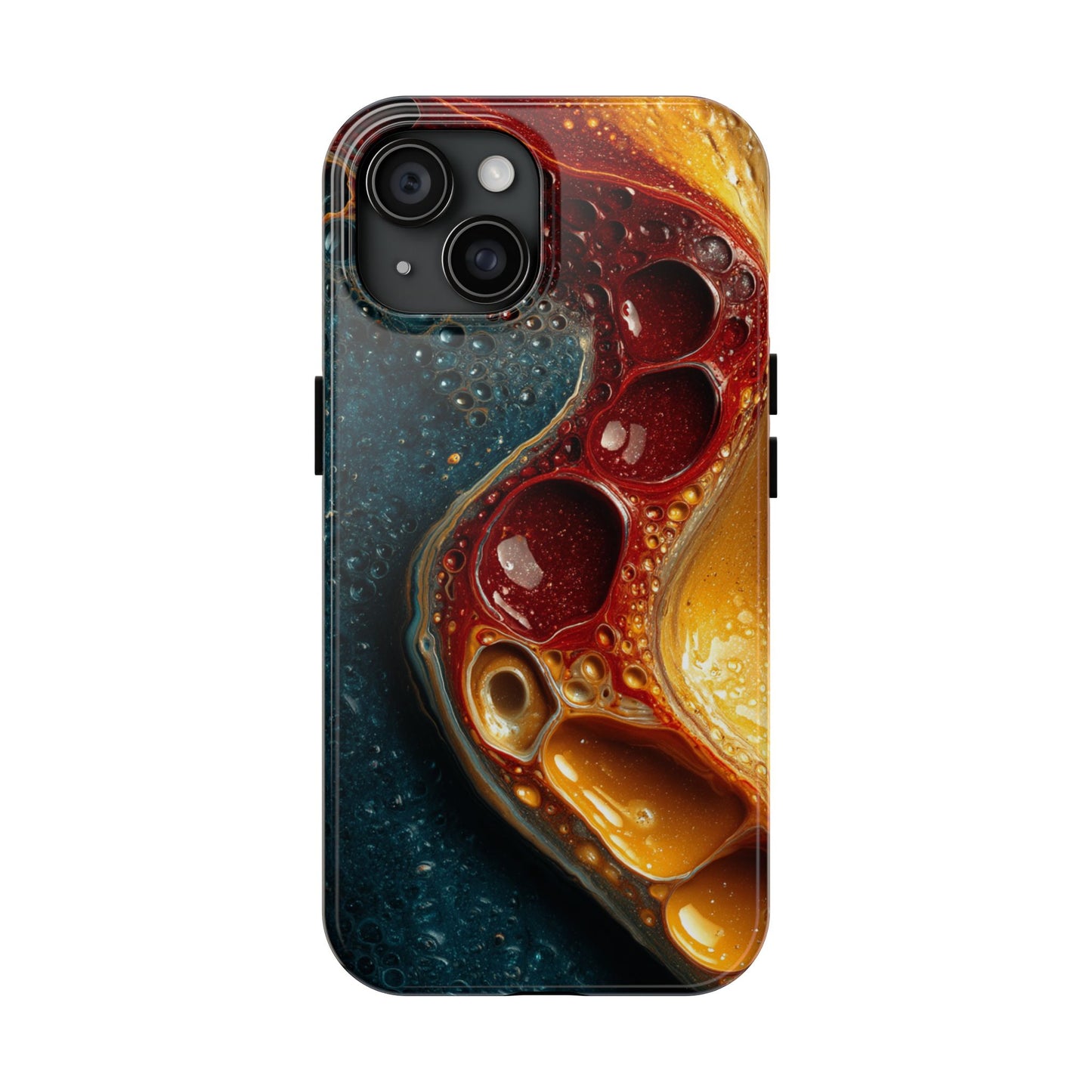 Artistic Tough Phone Case - Vibrant Fluid Design