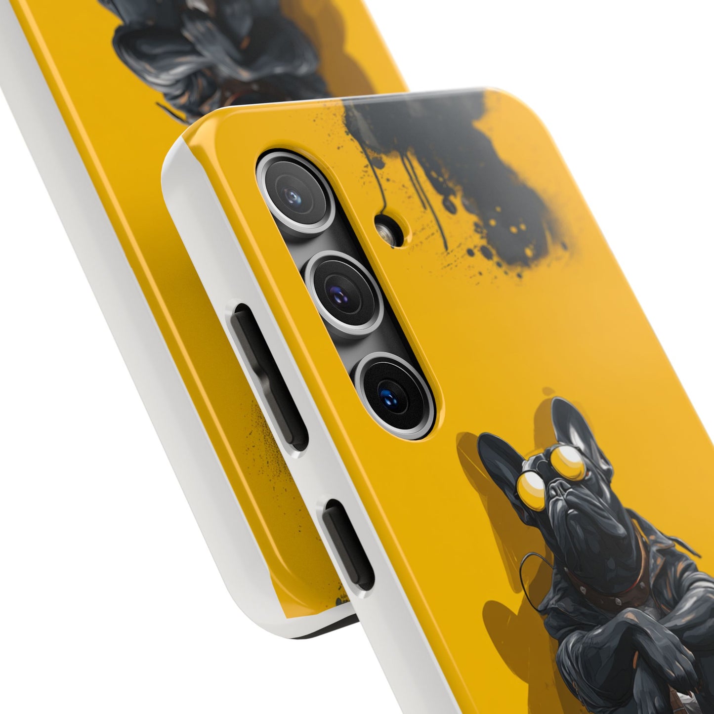 Rebellious Dog with Guitar Tough Phone Case – Wearable Art for Pet & Music Lovers