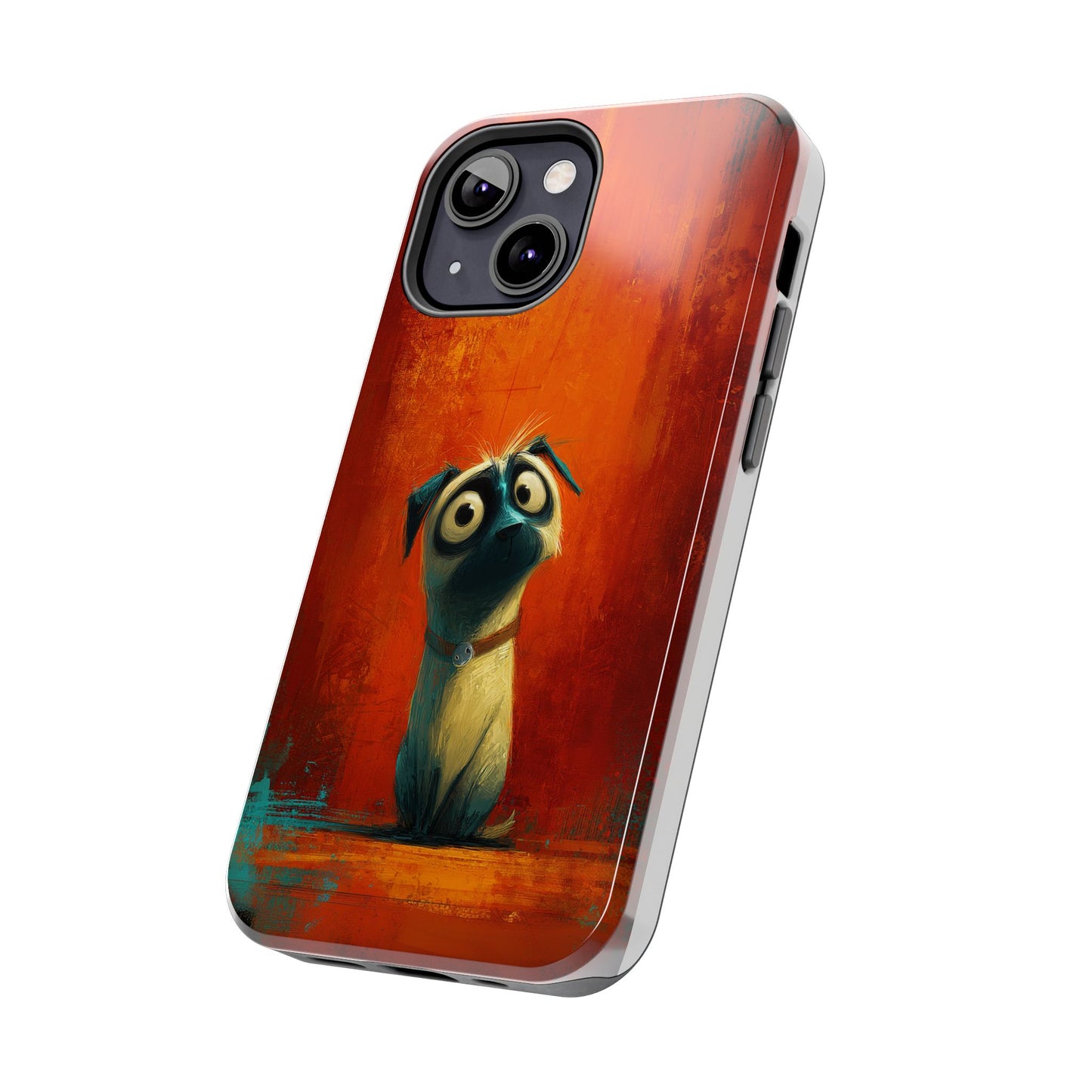 Whimsical Dog Art Tough Phone Case - Durable Protection for Pet Lovers