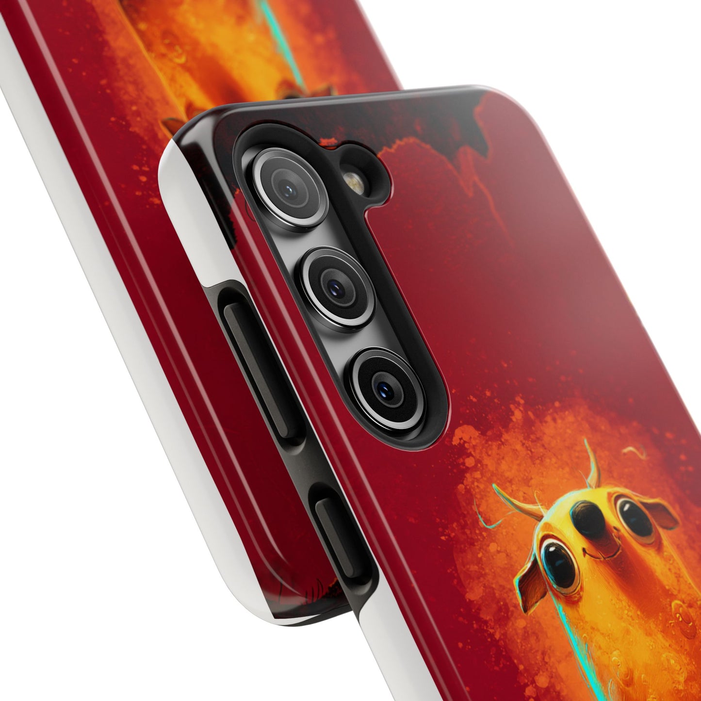 Whimsical Tough Phone Case - Cute Orange Monster Design