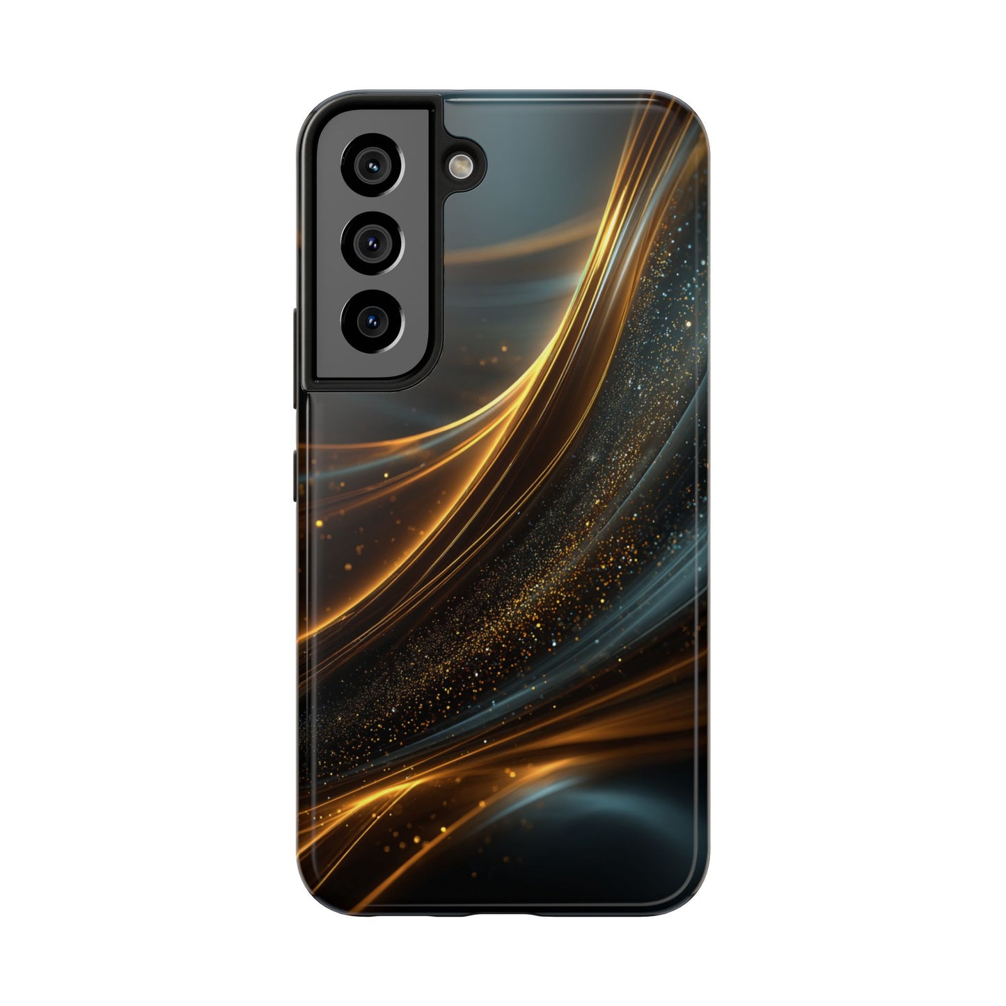 Elegant Tough Phone Case with Glittering Waves Design